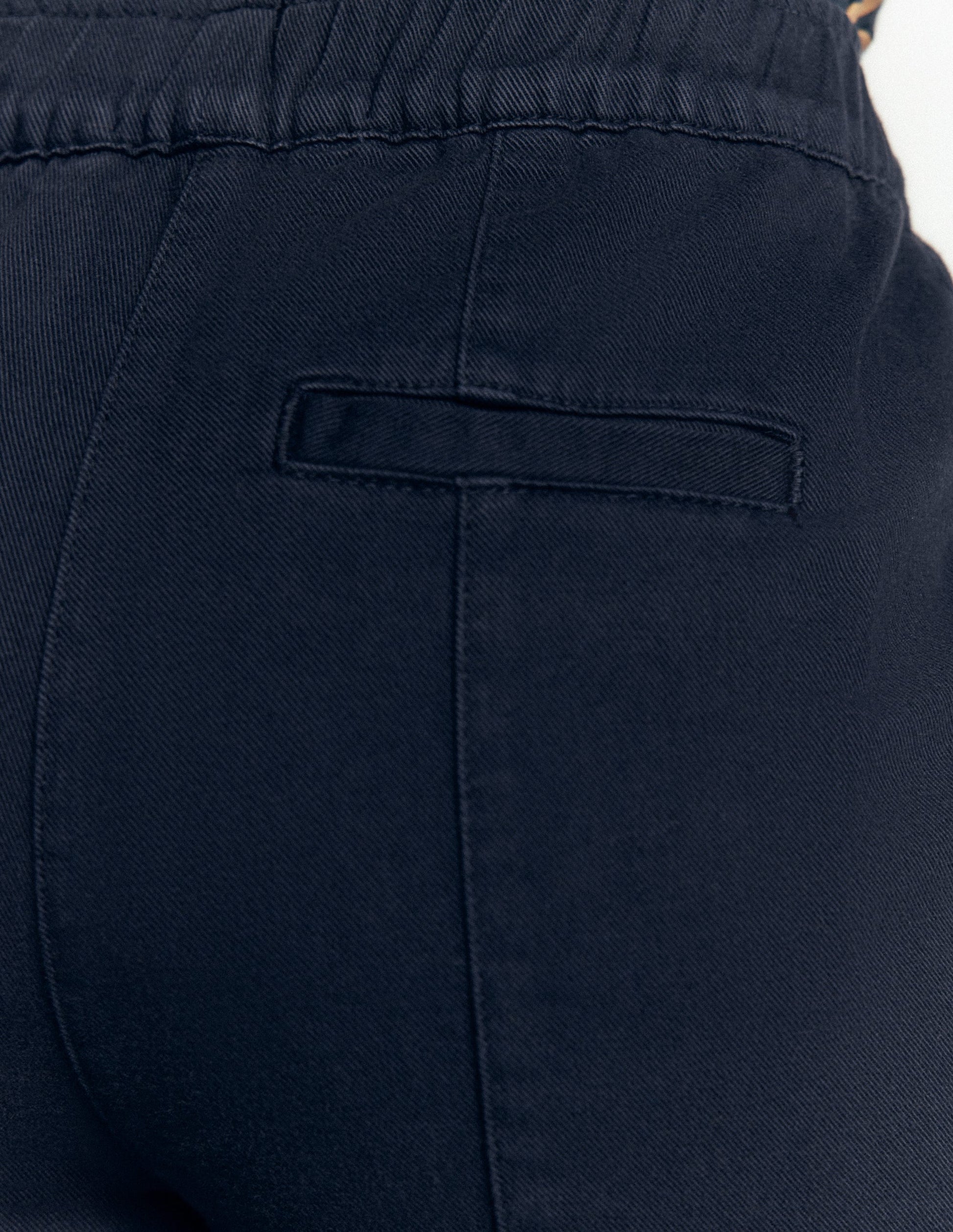 Mid Rise Straight Leg Trousers-Navy-3