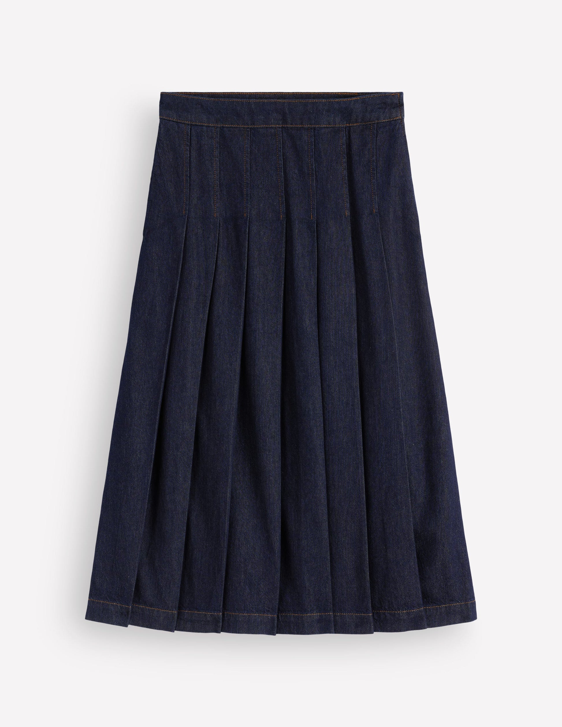 Aya Denim Midi Skirt-Indigo-5