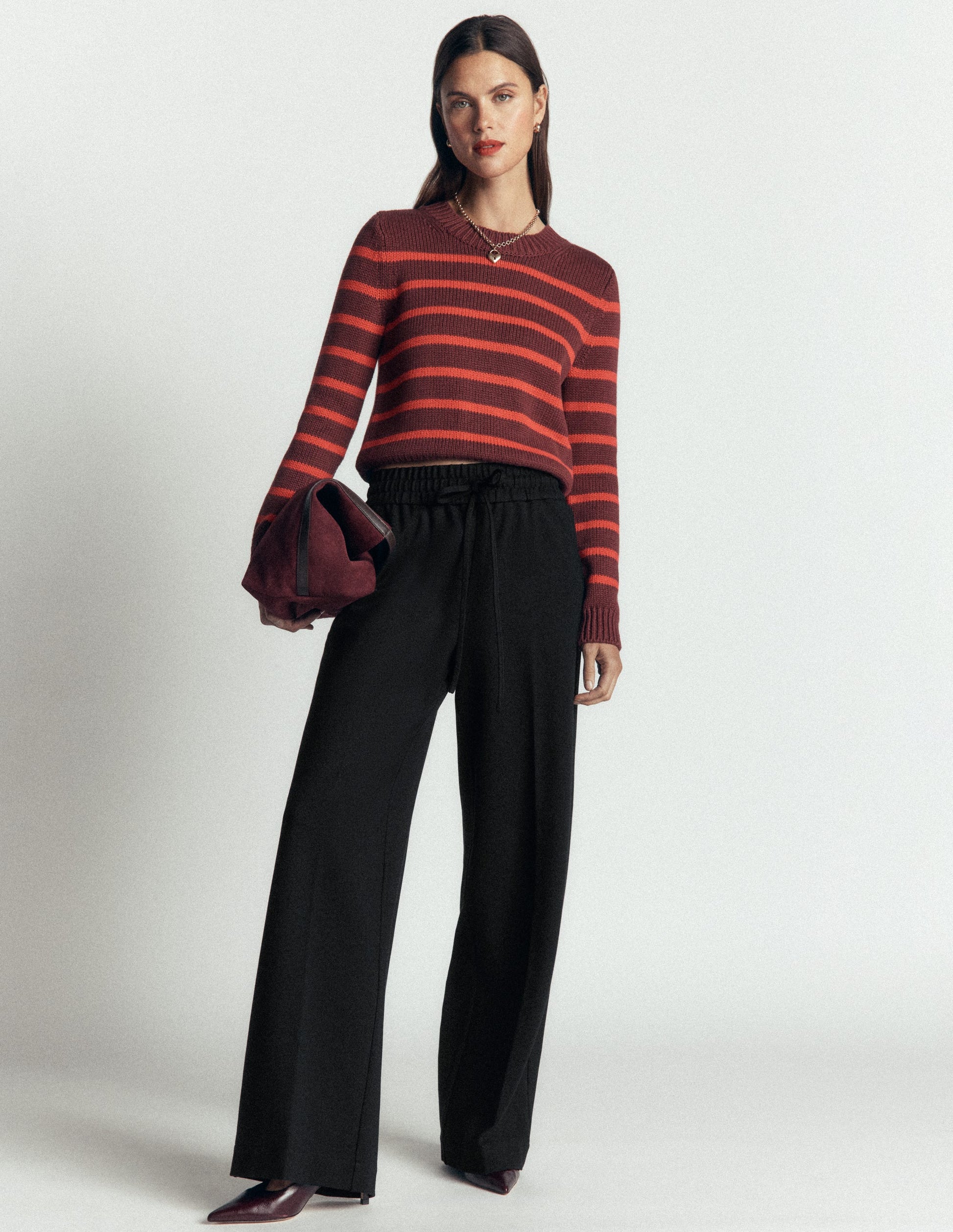 Greenwich Tie Ponte Trousers-Black-1