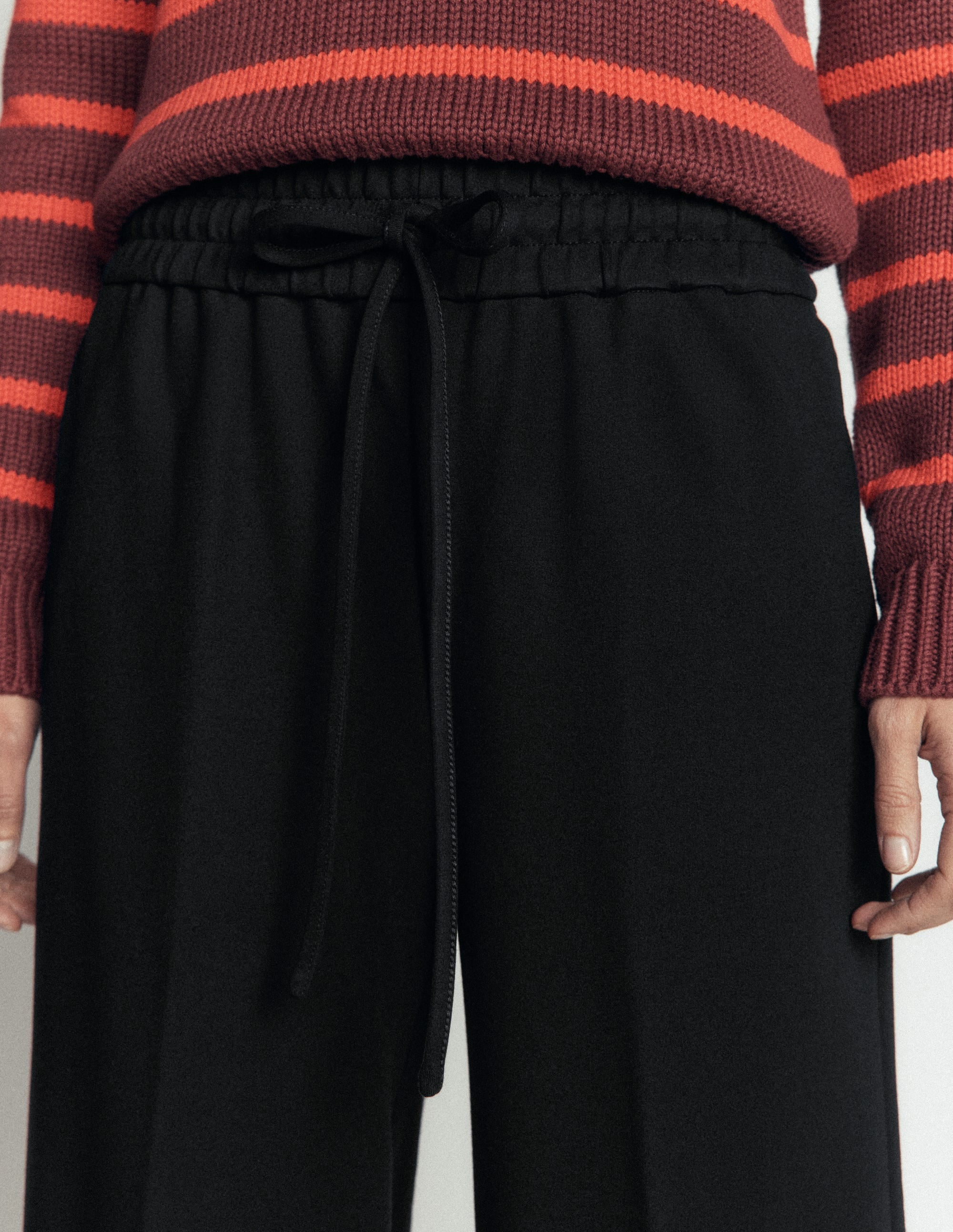 Greenwich Tie Ponte Trousers-Black - Image 2