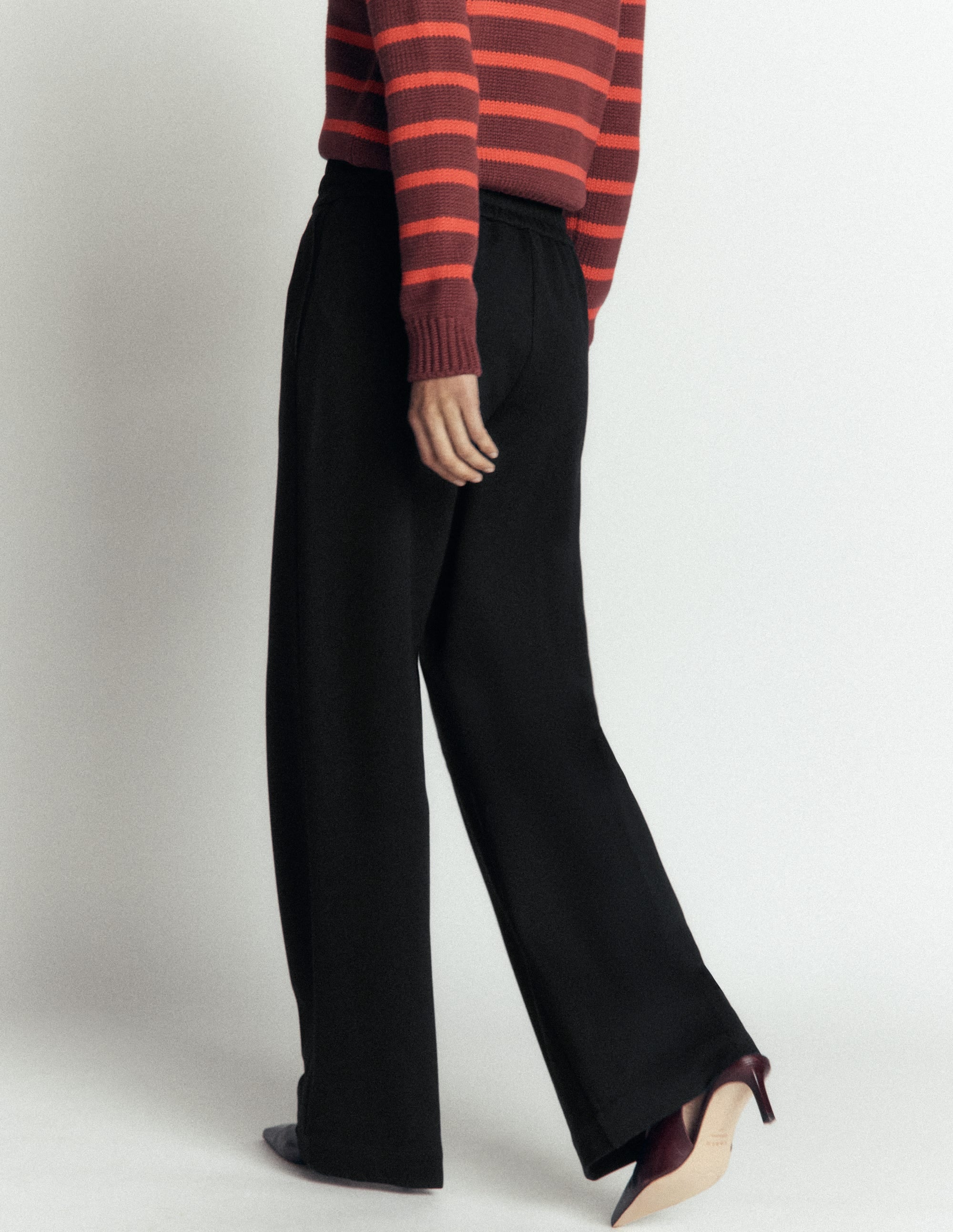 Greenwich Tie Ponte Trousers-Black - Image 3