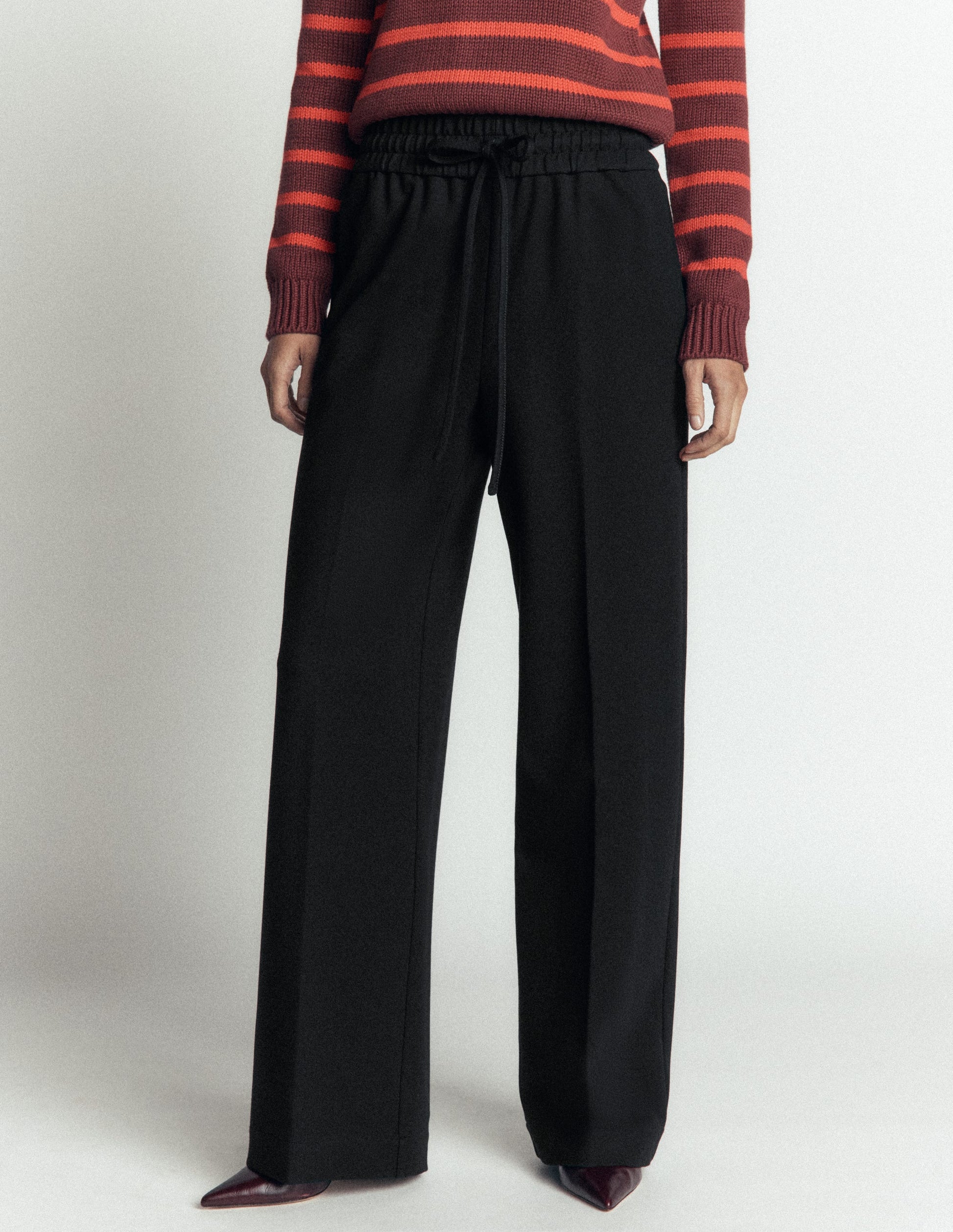 Greenwich Tie Ponte Trousers-Black-4