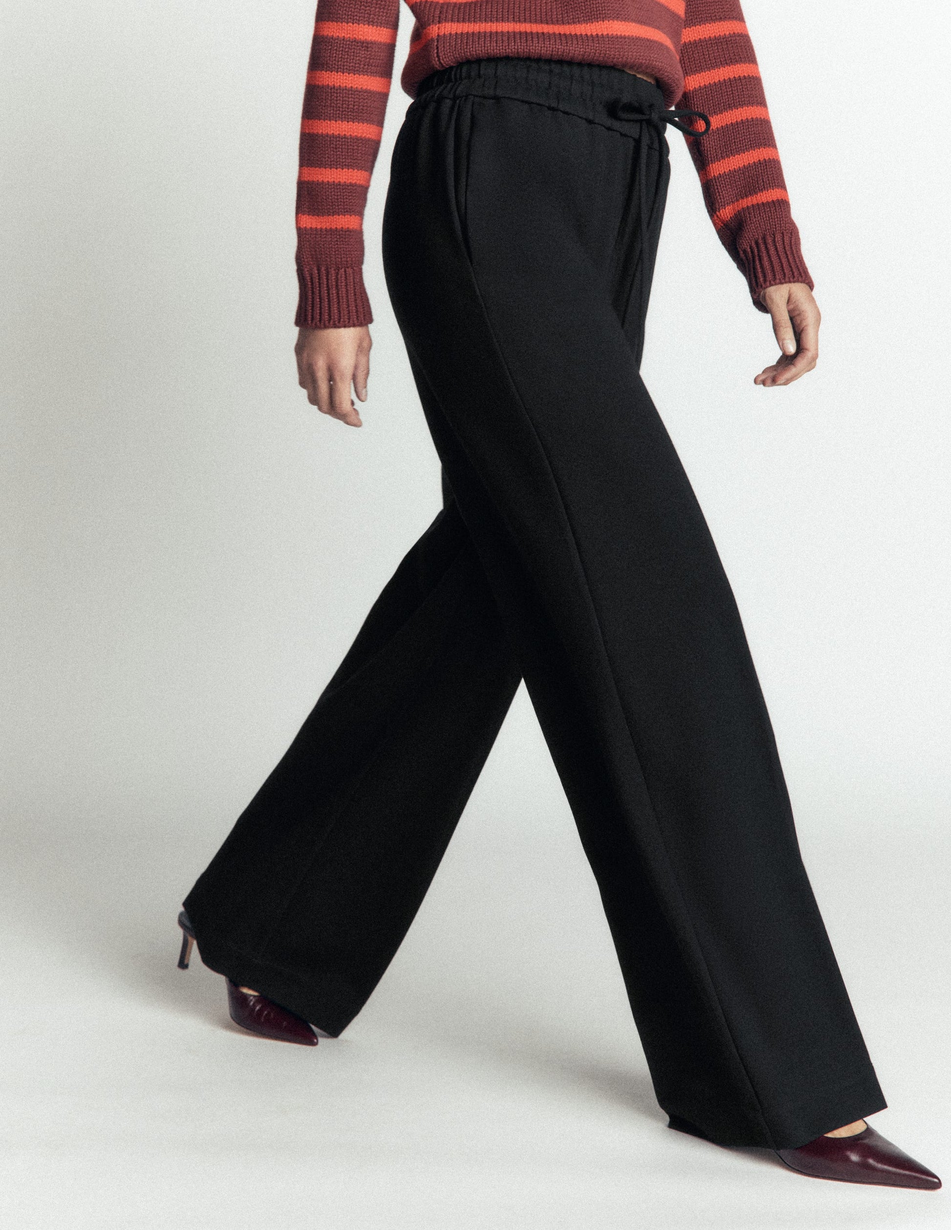 Greenwich Tie Ponte Trousers-Black-5