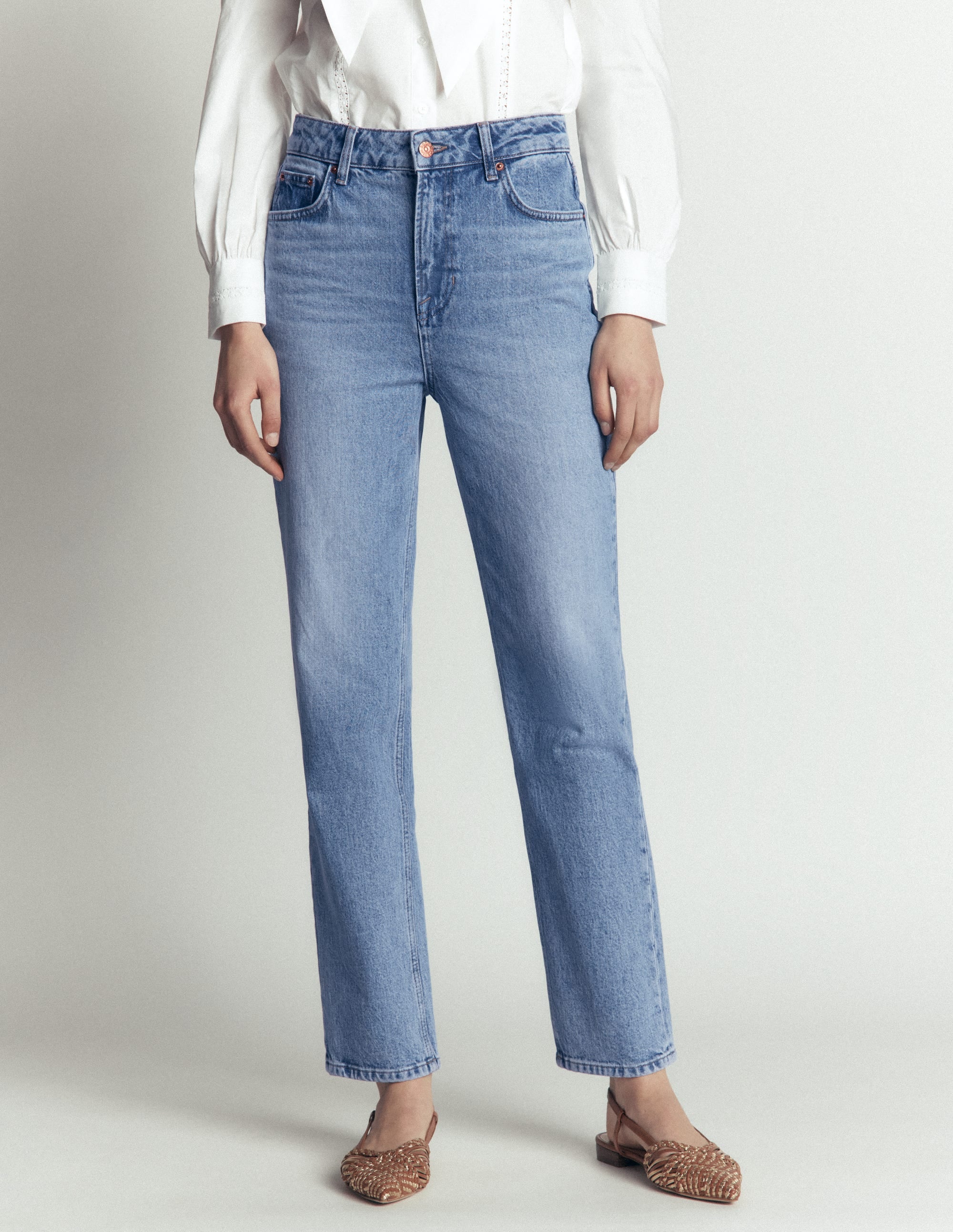 High Rise Straight Jeans-Light Vintage - Image 4