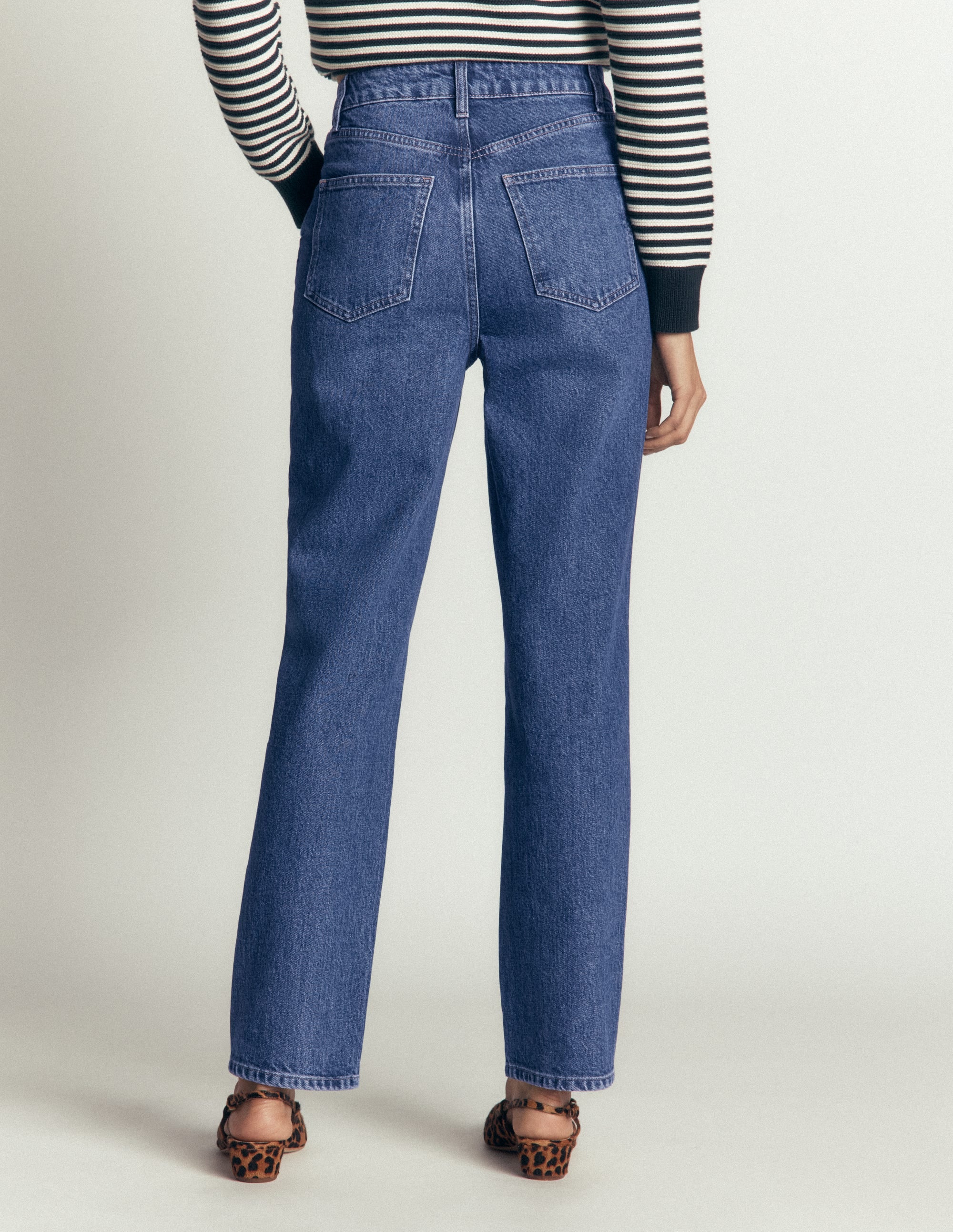 High Rise Straight Jeans-Mid Vintage - Image 3