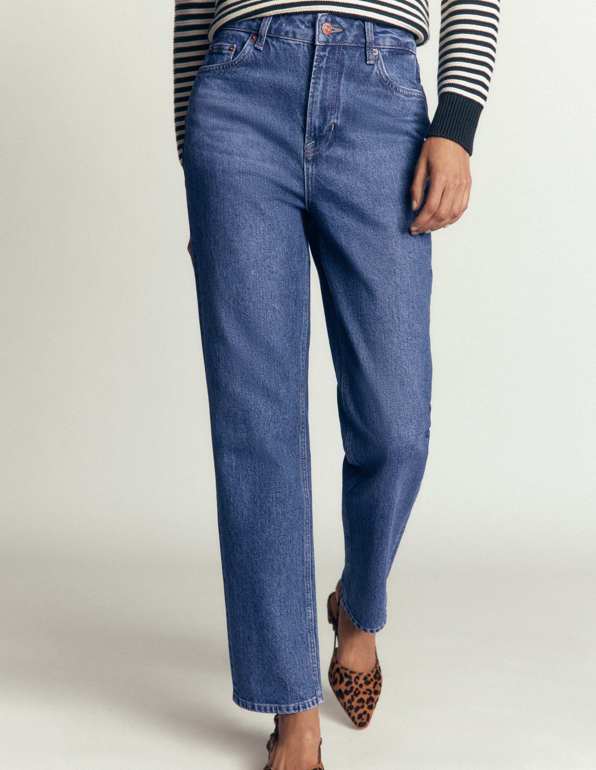 High Rise Straight Jeans-Mid Vintage - Image 4