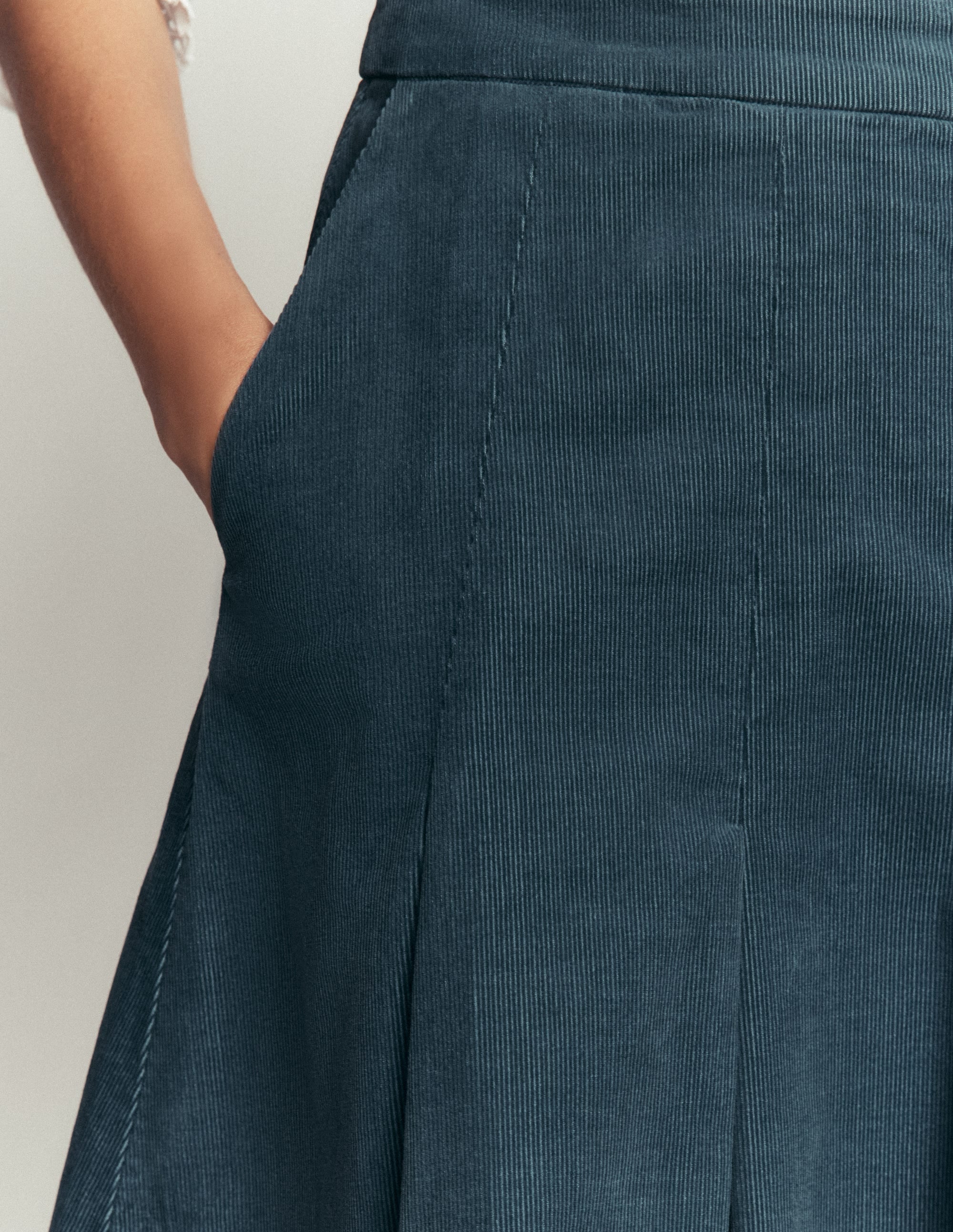 Flippy Cord Skirt-Storm Blue - Image 3