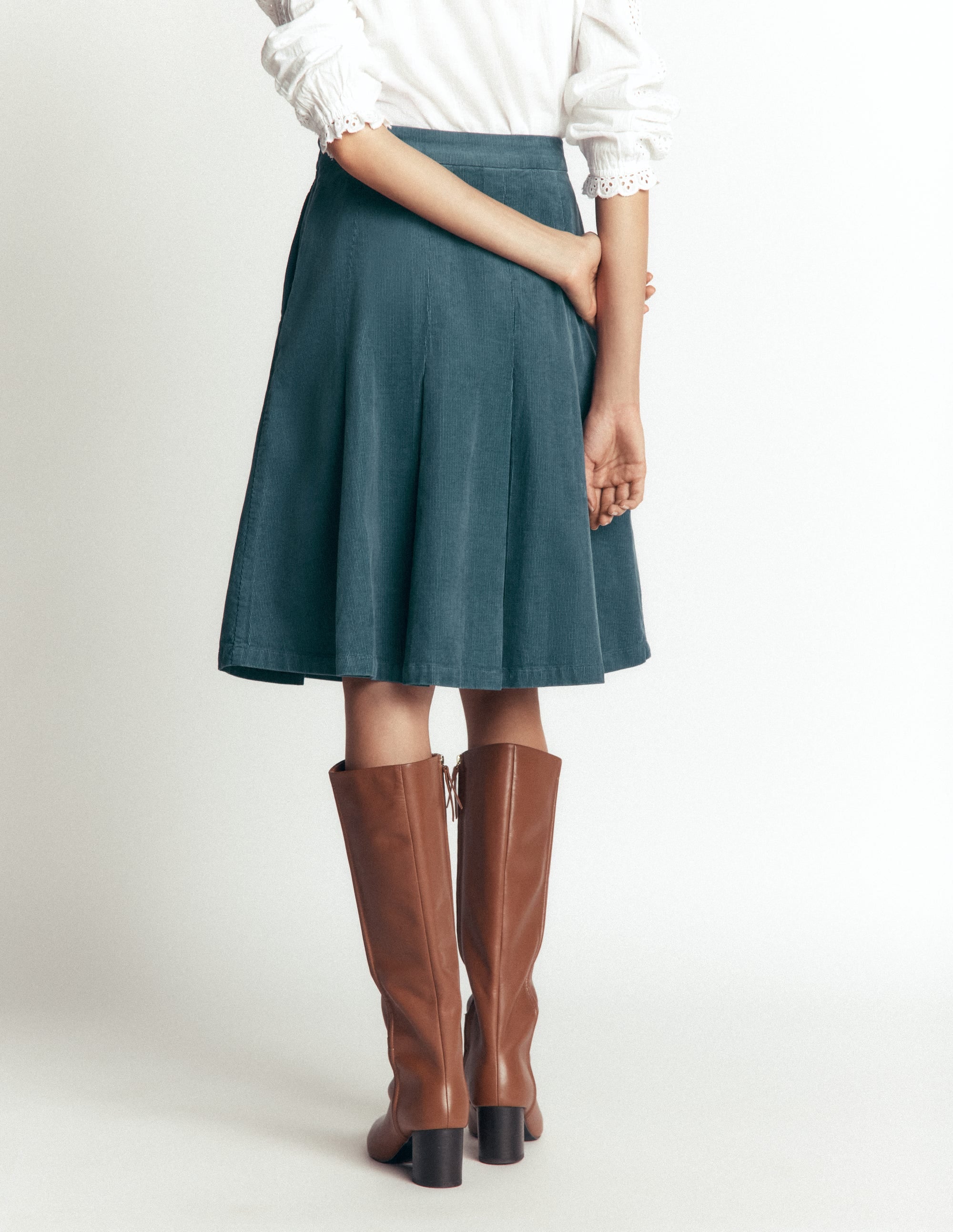 Flippy Cord Skirt-Storm Blue - Image 4