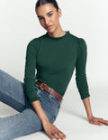 Supersoft Frill Detail Top-Midnight Teal