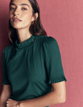 Supersoft Frill Detail T-shirt-Sea Moss