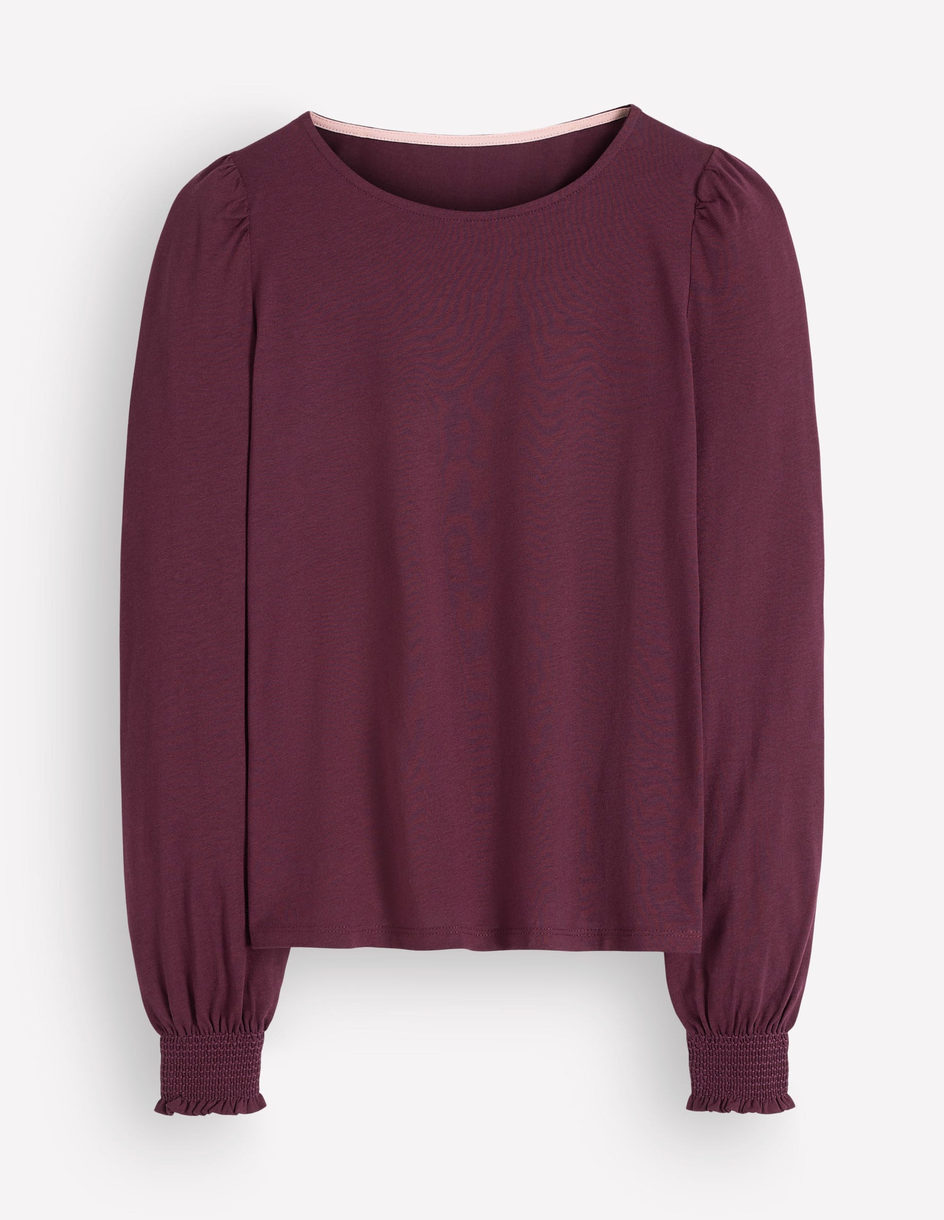 Smocked Cuff Supersoft Top-Dark Cherry-4