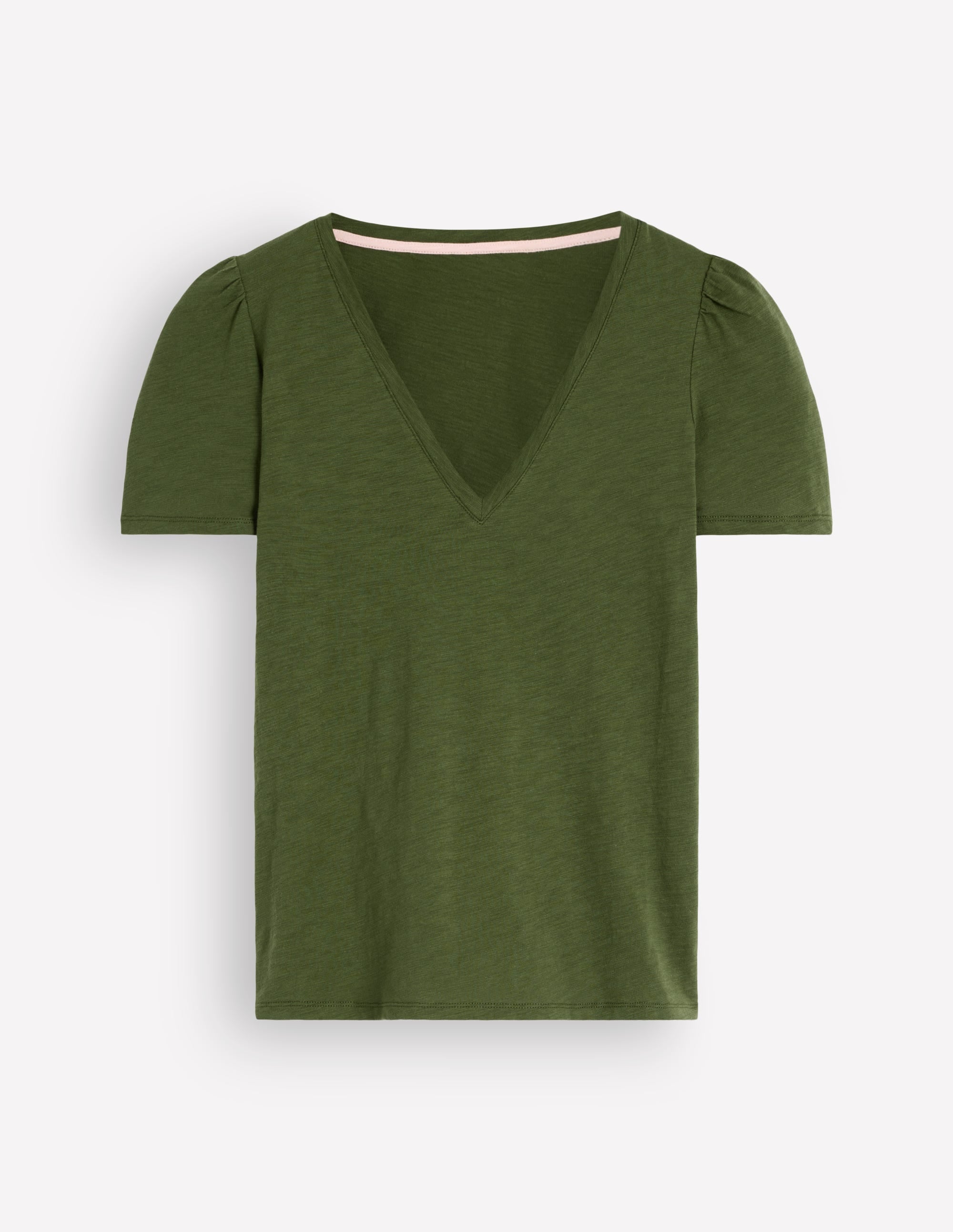 Sophie V-neck Slub T-shirt-Brunswick Green - Image 6