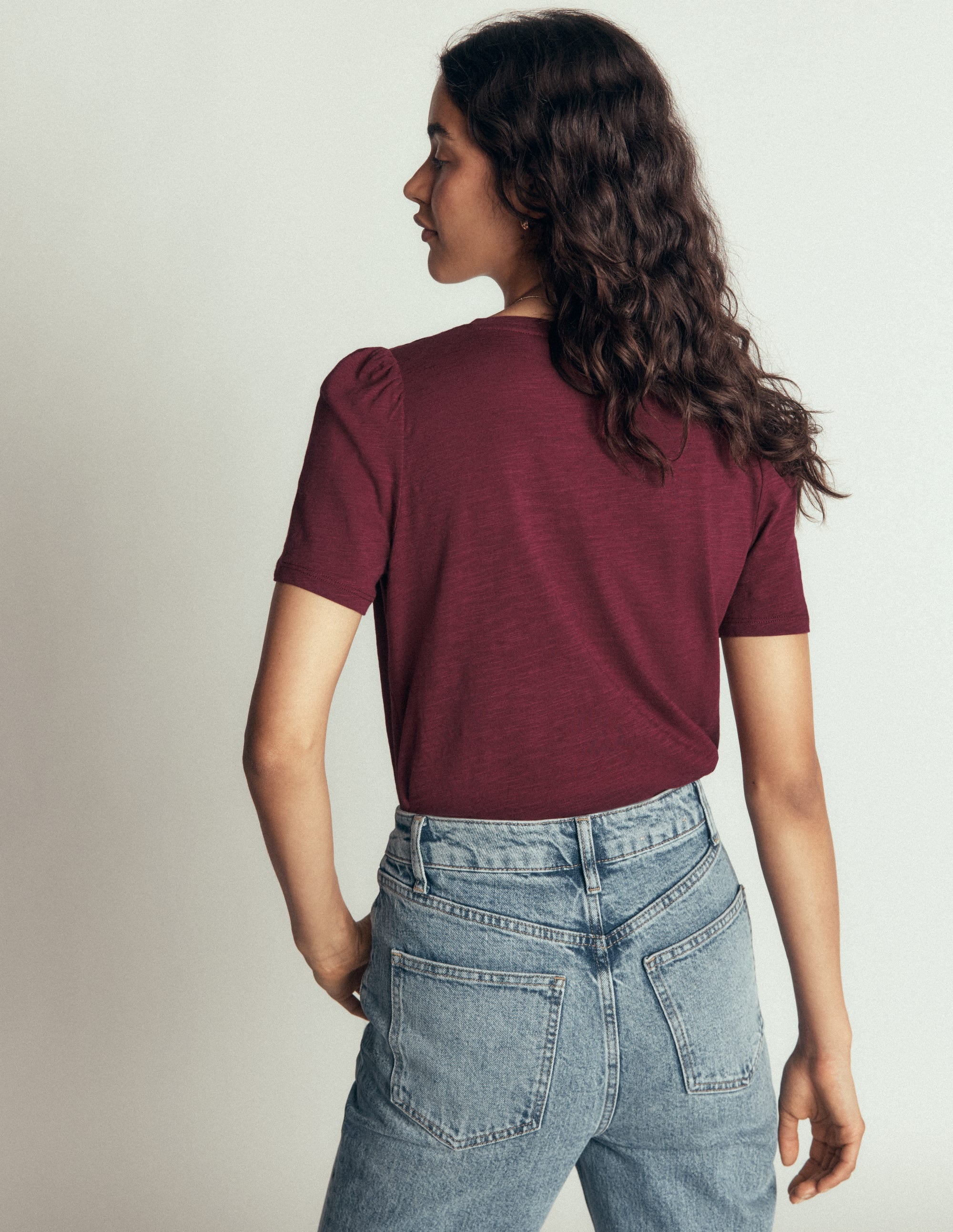 Sophie V-neck Slub T-shirt-Deep Wisteria - Image 3