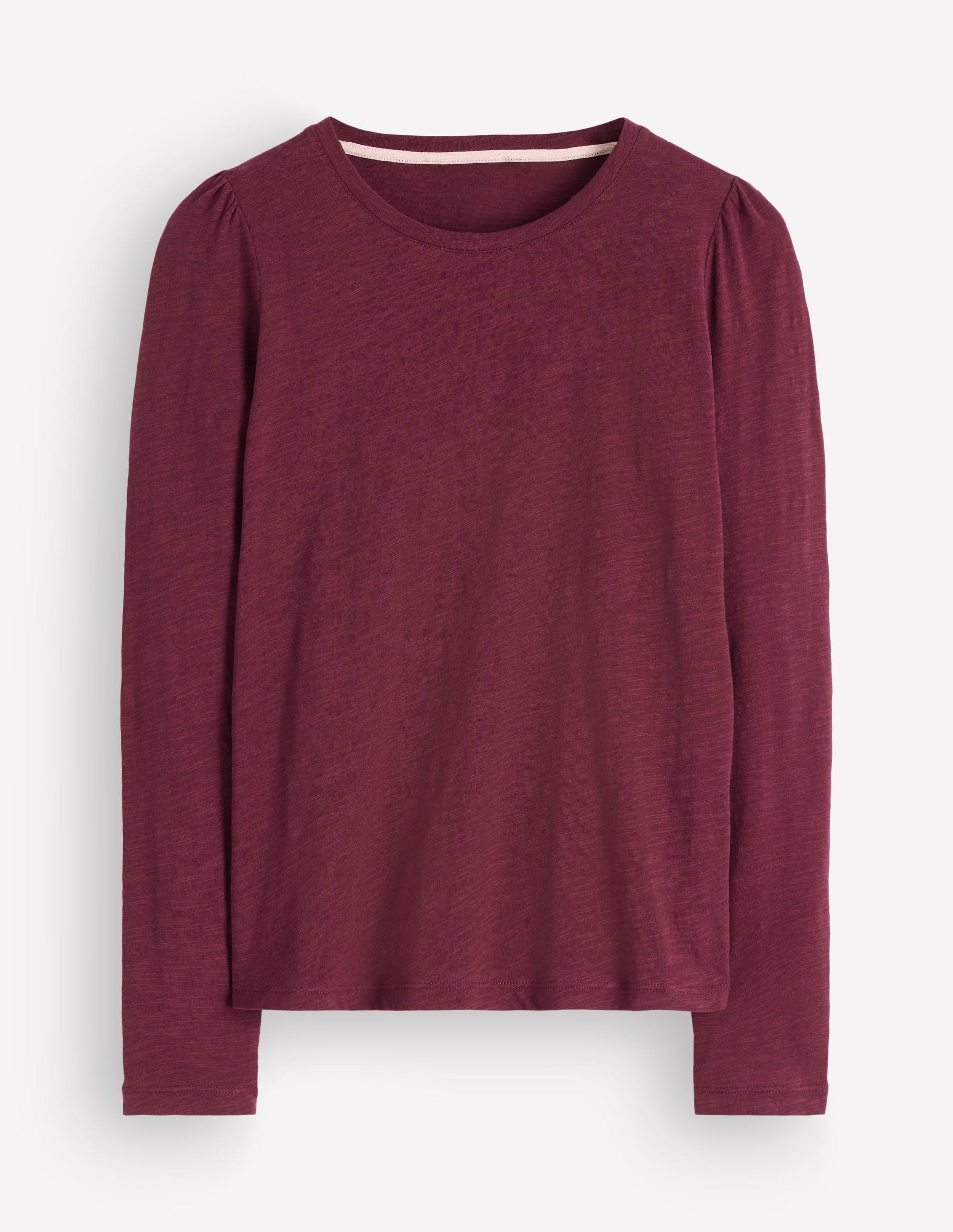 Cotton Crew Long Sleeve Top-Maroon Banner-6