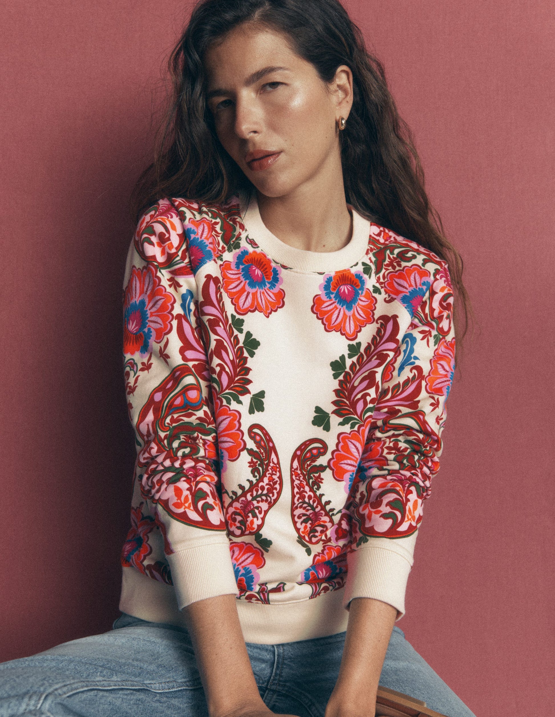 Emi Printed Sweatshirt-Multi, Bohemia Dream-1