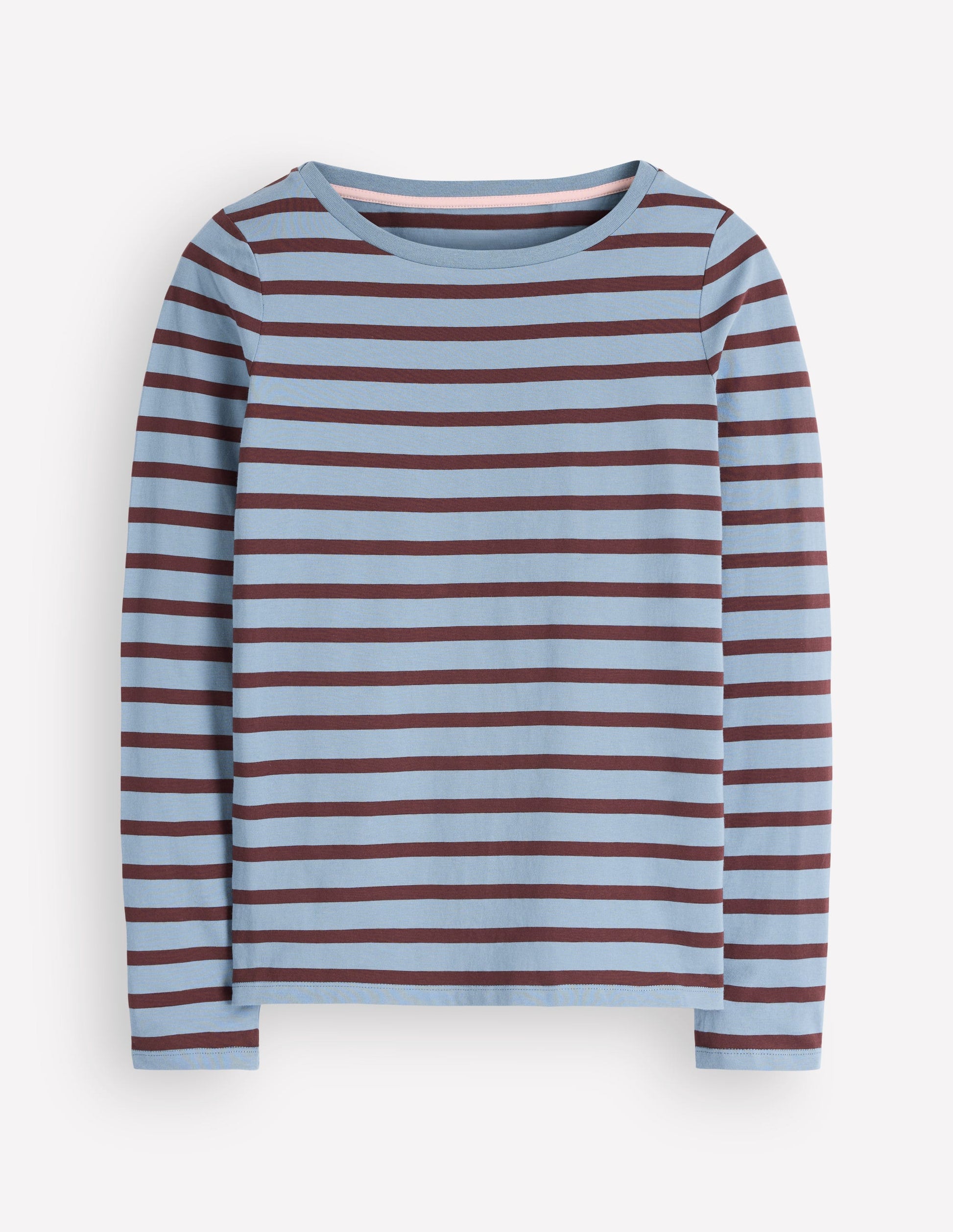 Olivia Long Sleeve Breton-Faded Denim Bitter Chocolate-5