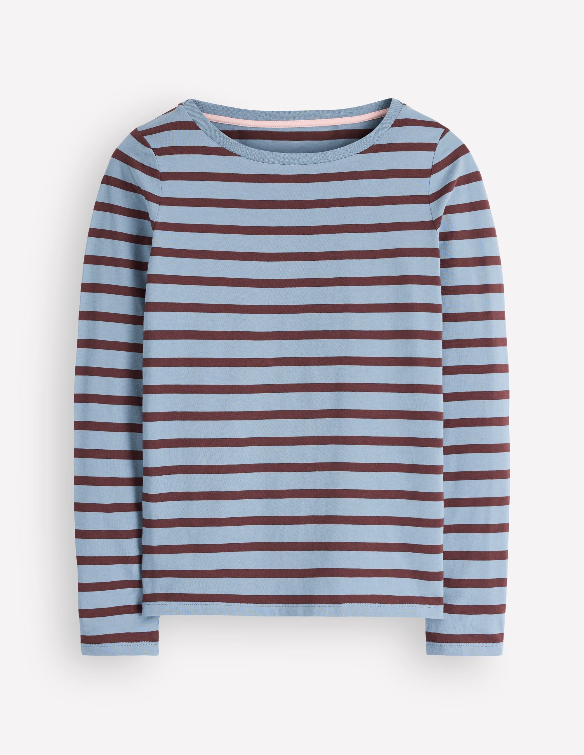 Olivia Long Sleeve Breton-Faded Denim Bitter Chocolate - Image 5