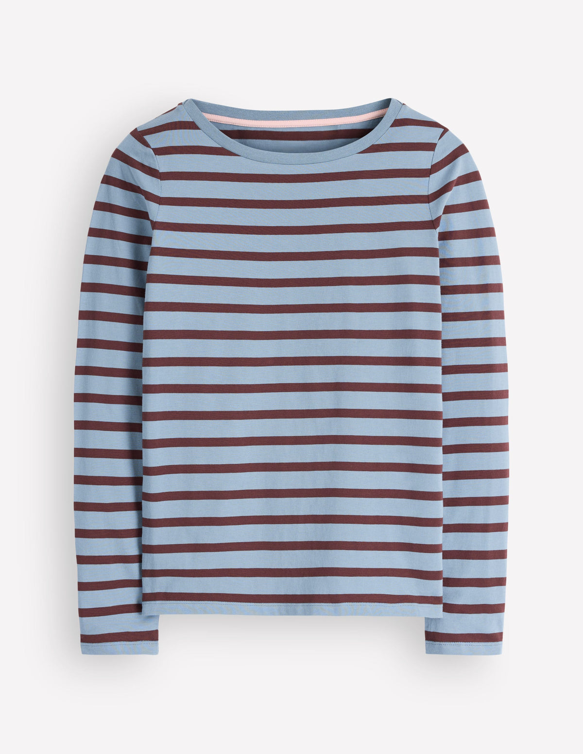 Olivia Long Sleeve Breton-Faded Denim Bitter Chocolate - Image 4