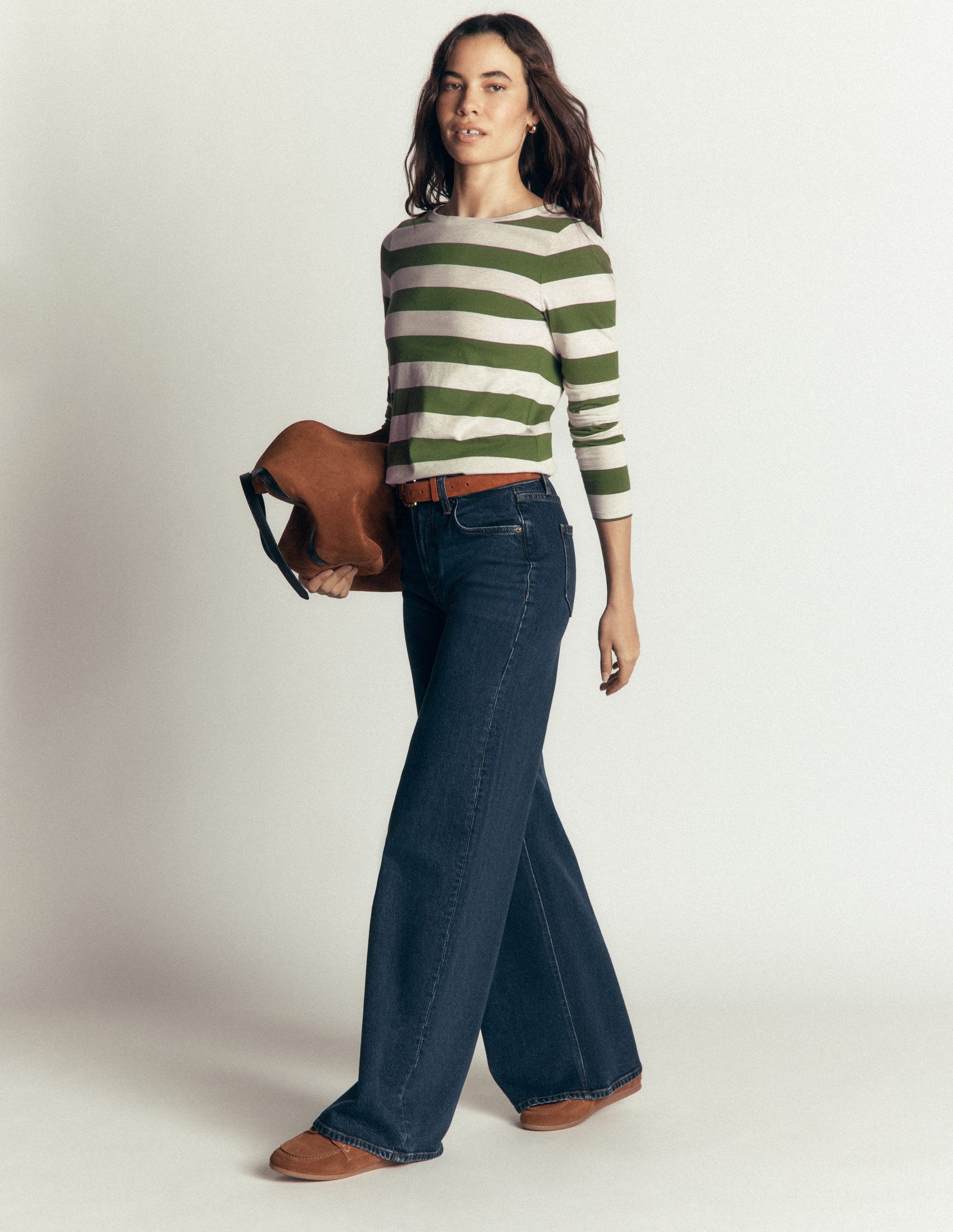 Olivia Long Sleeve Breton-Chive and Oatmeal-4
