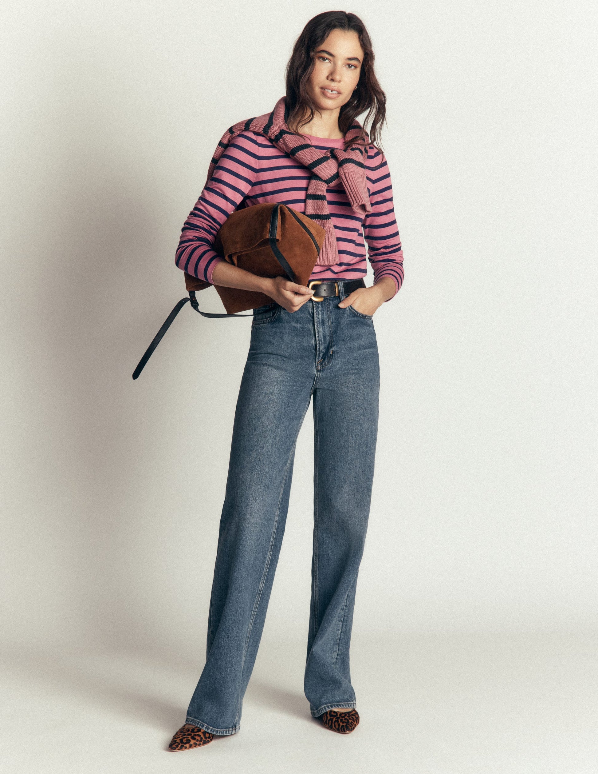 Olivia Long Sleeve Breton-Heather Rose and Navy-4
