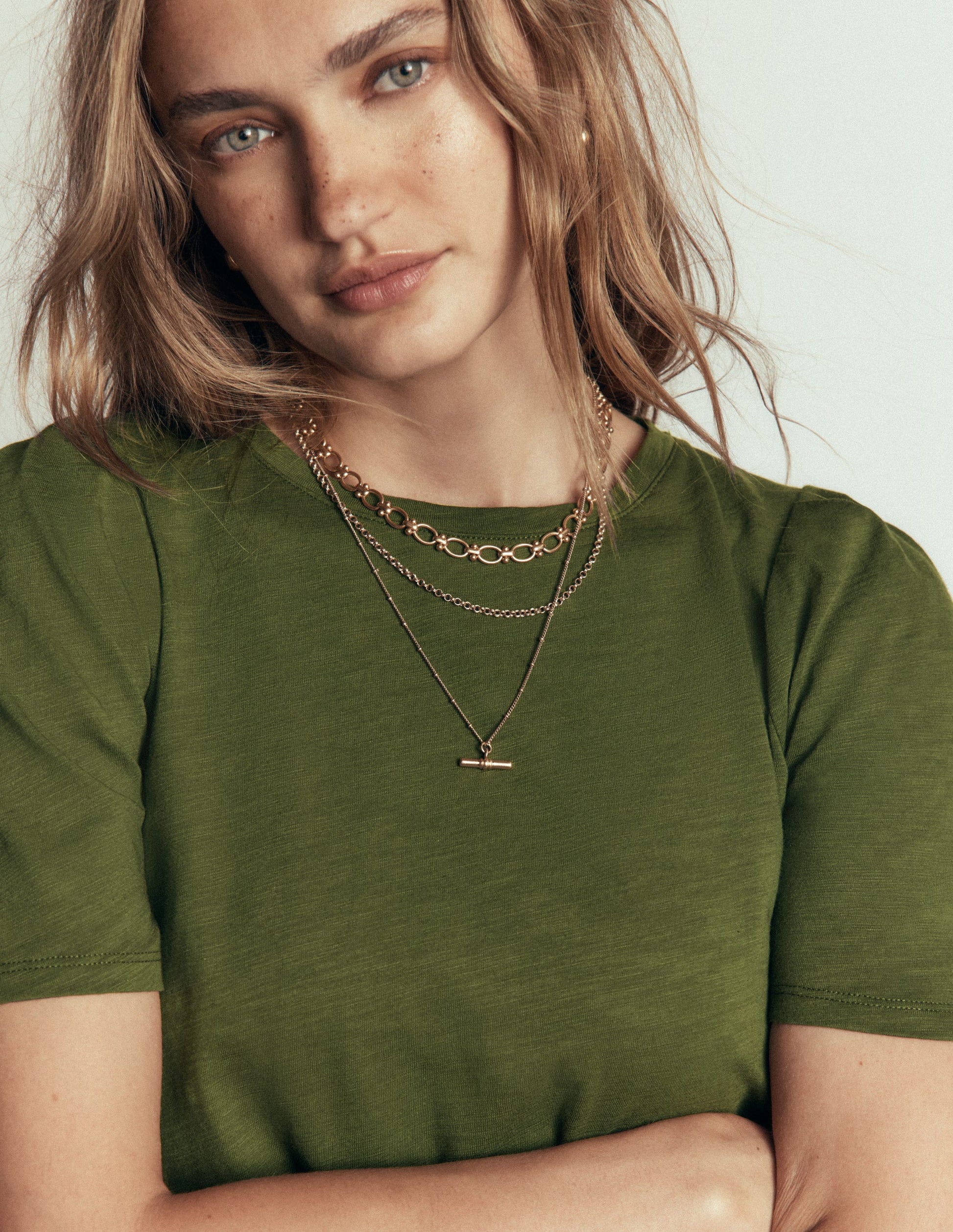 Sophie Puff Sleeve T-shirt-Brunswick Green-2