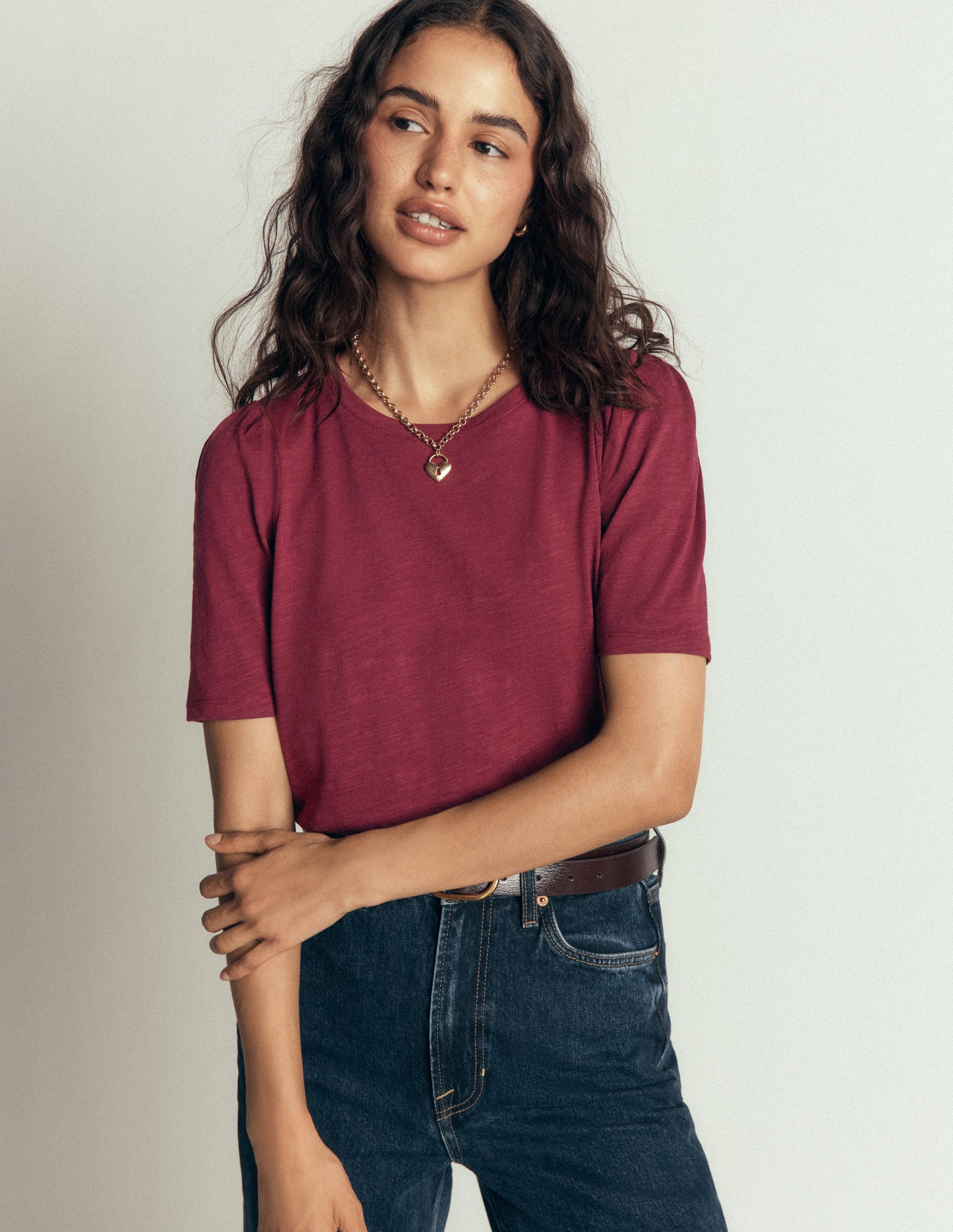 Sophie Puff Sleeve T-shirt-Deep Wisteria-1