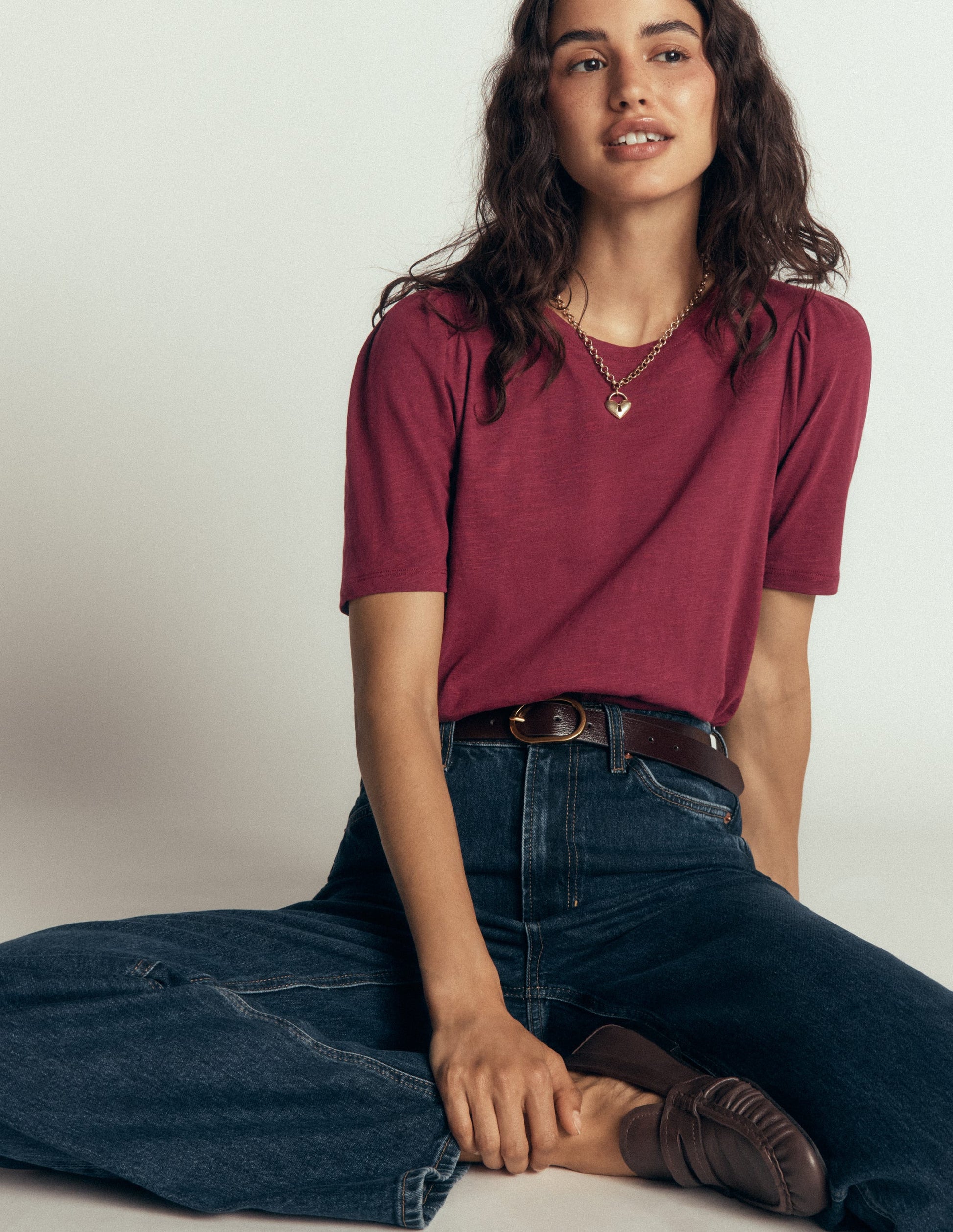 Sophie Puff Sleeve T-shirt-Deep Wisteria-4
