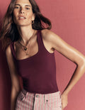 Brooke Double Layer Vest-Dark Cherry