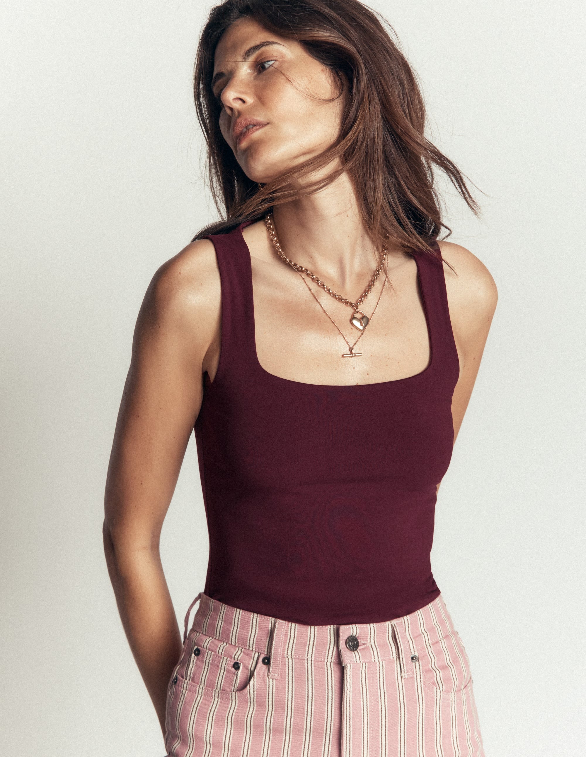 Brooke Double Layer Vest-Dark Cherry - Image 4