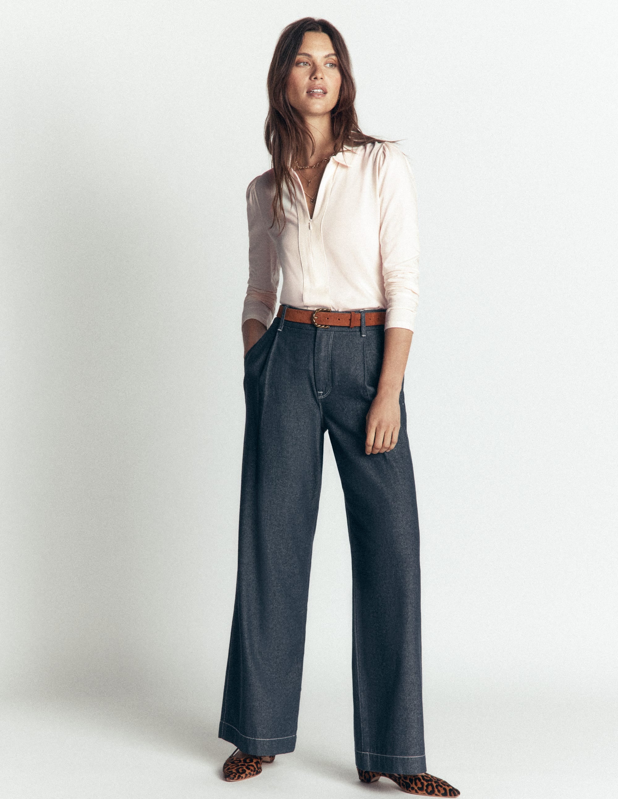 Zip Collar Supersoft Top-Ivory - Image 4