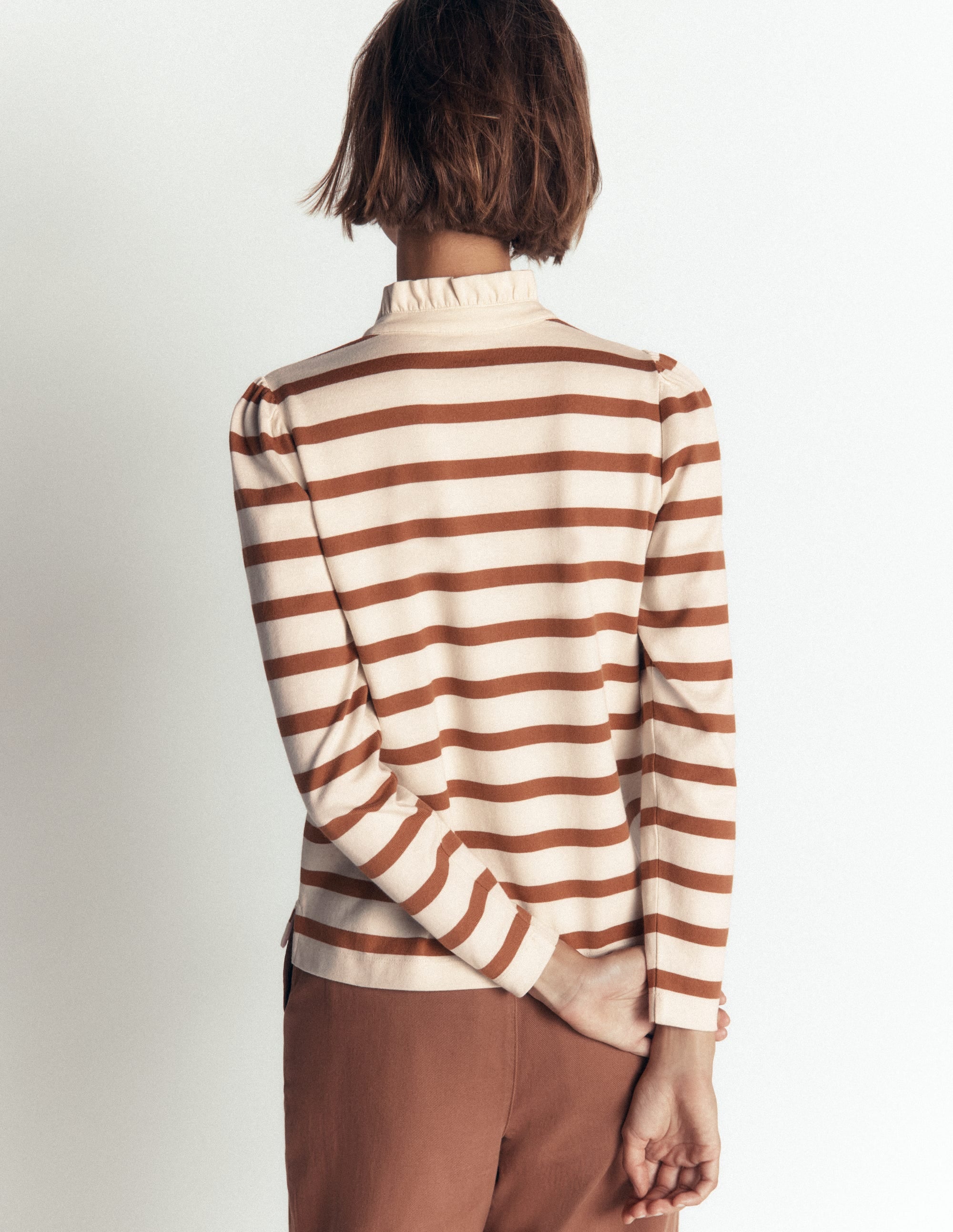Ruffle Collar Mariner-Ivory and Argon Oil Stripe - Image 3