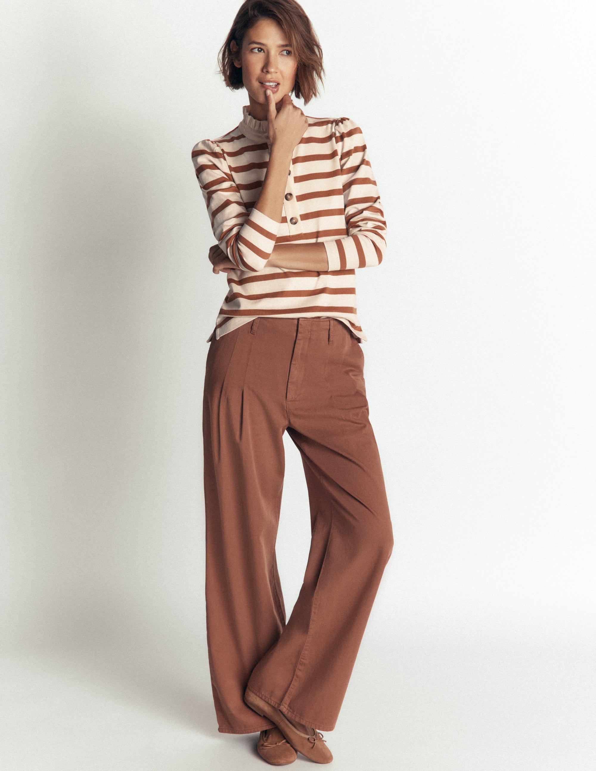 Ruffle Collar Mariner-Ivory and Argon Oil Stripe - Image 4