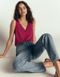 Supersoft V Neck Trim Vest-Beetroot Red