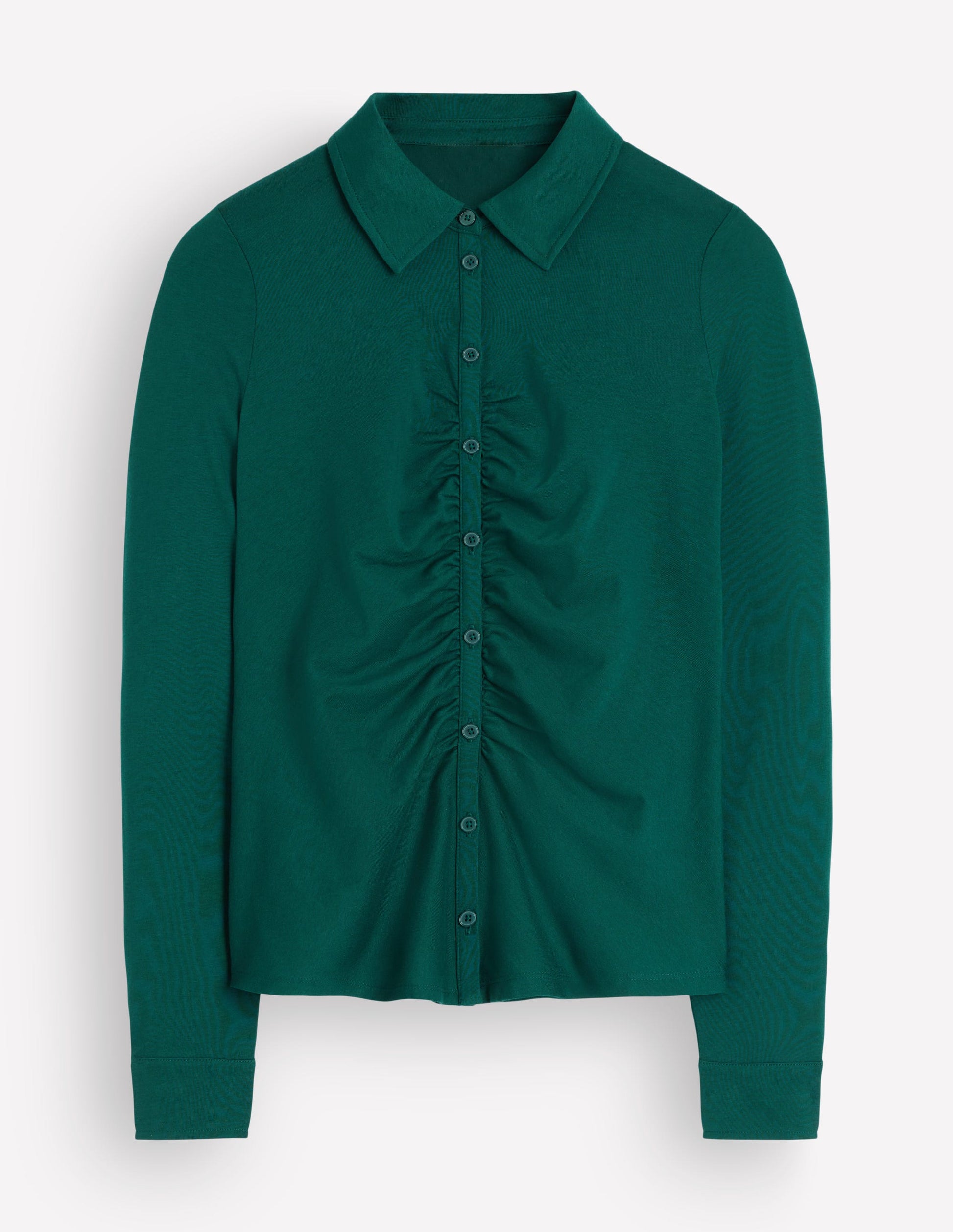 Imi Ruched Jersey Shirt-Midnight Teal-4