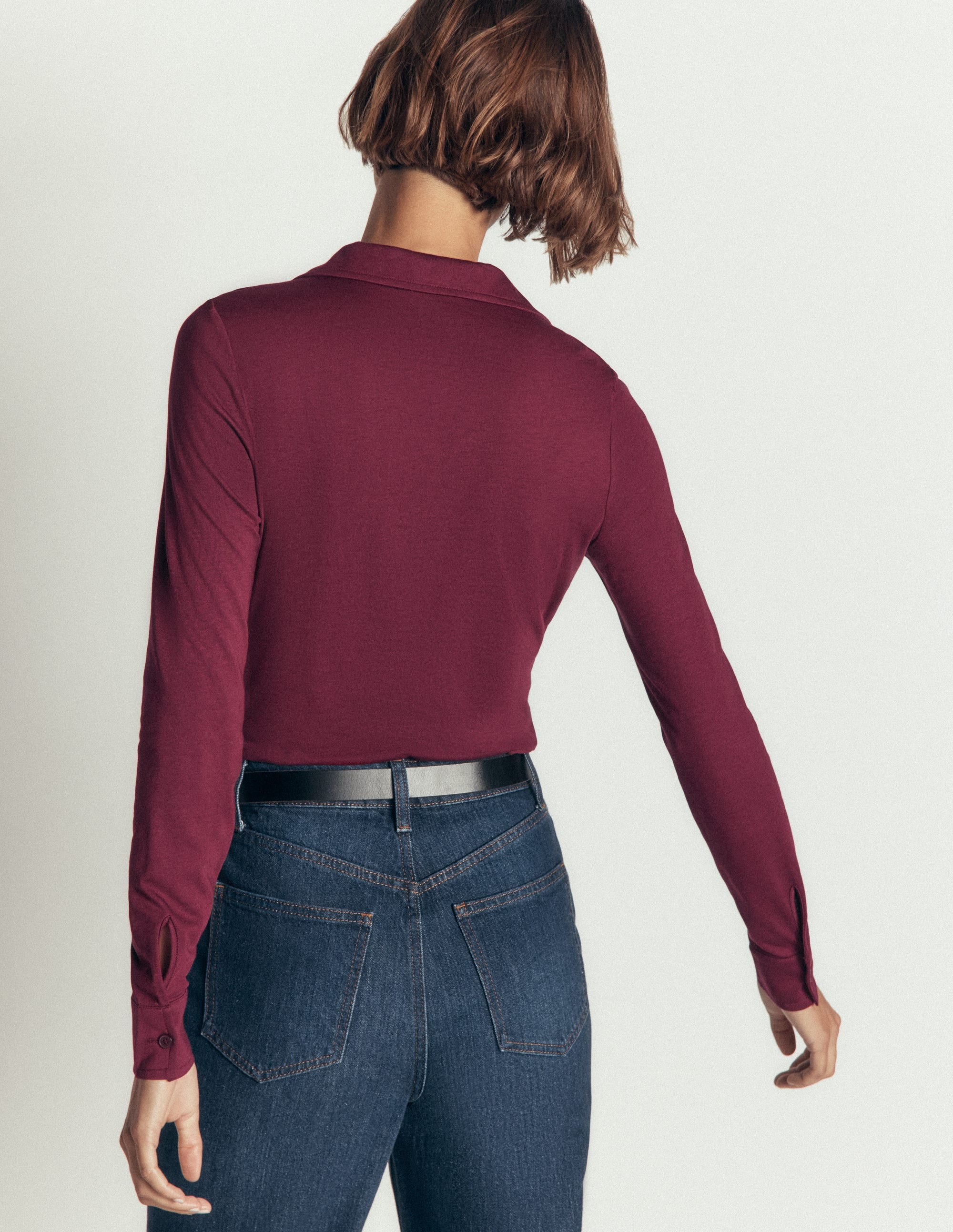 Imi Ruched Jersey Shirt-Deep Wisteria - Image 3