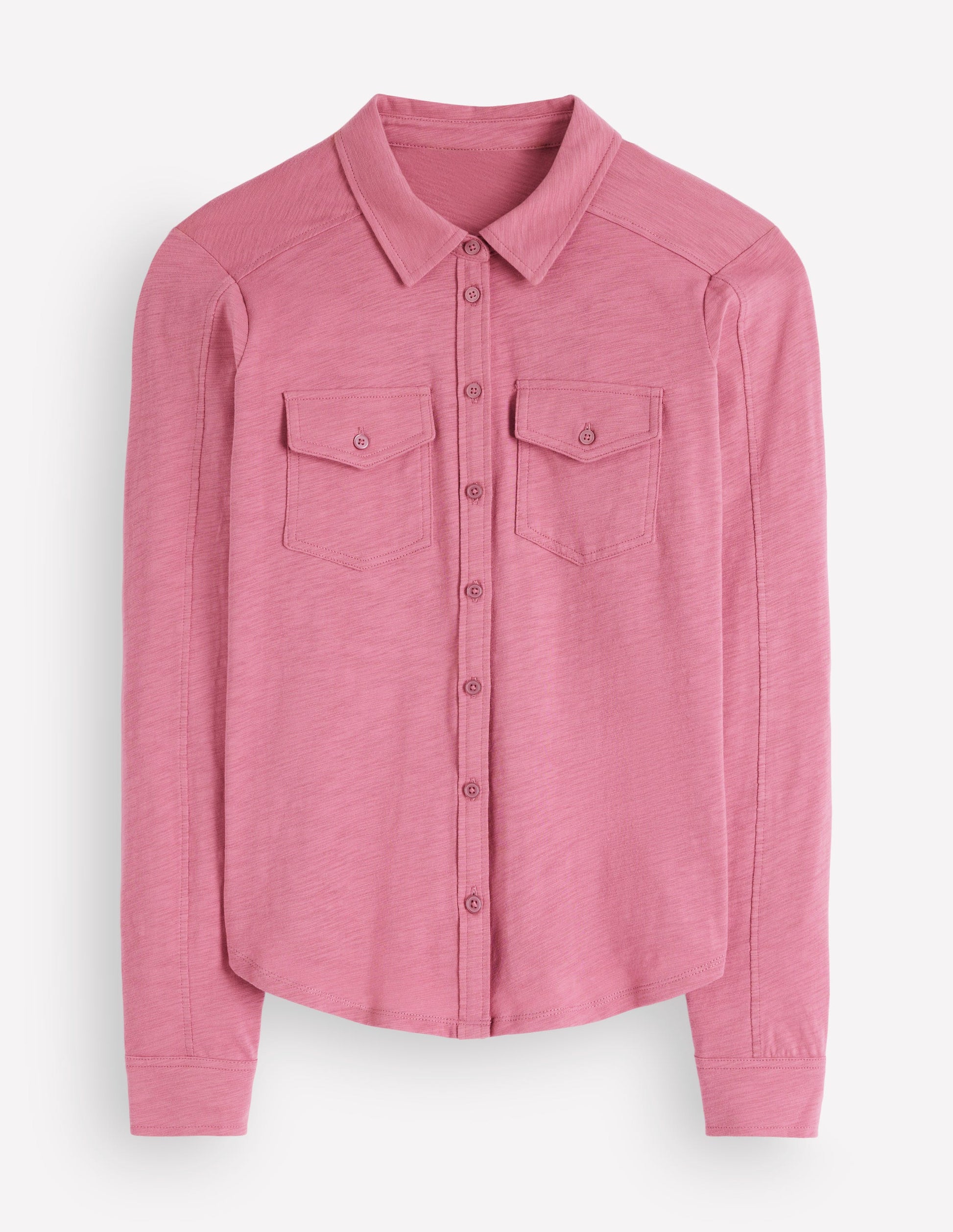Seam Detail Jersey Shirt-Pink Heather-7