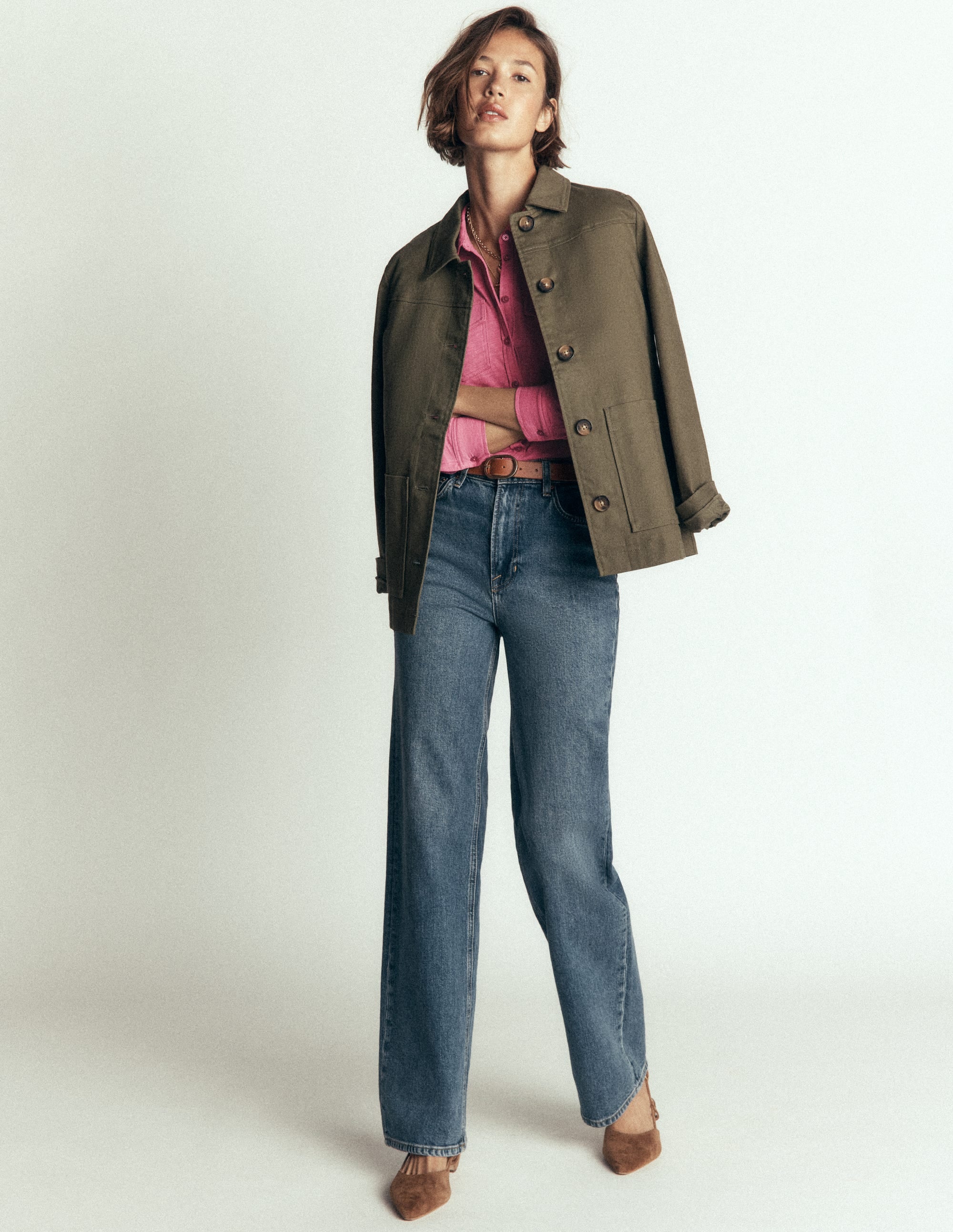 Seam Detail Jersey Shirt-Pink Heather - Image 6