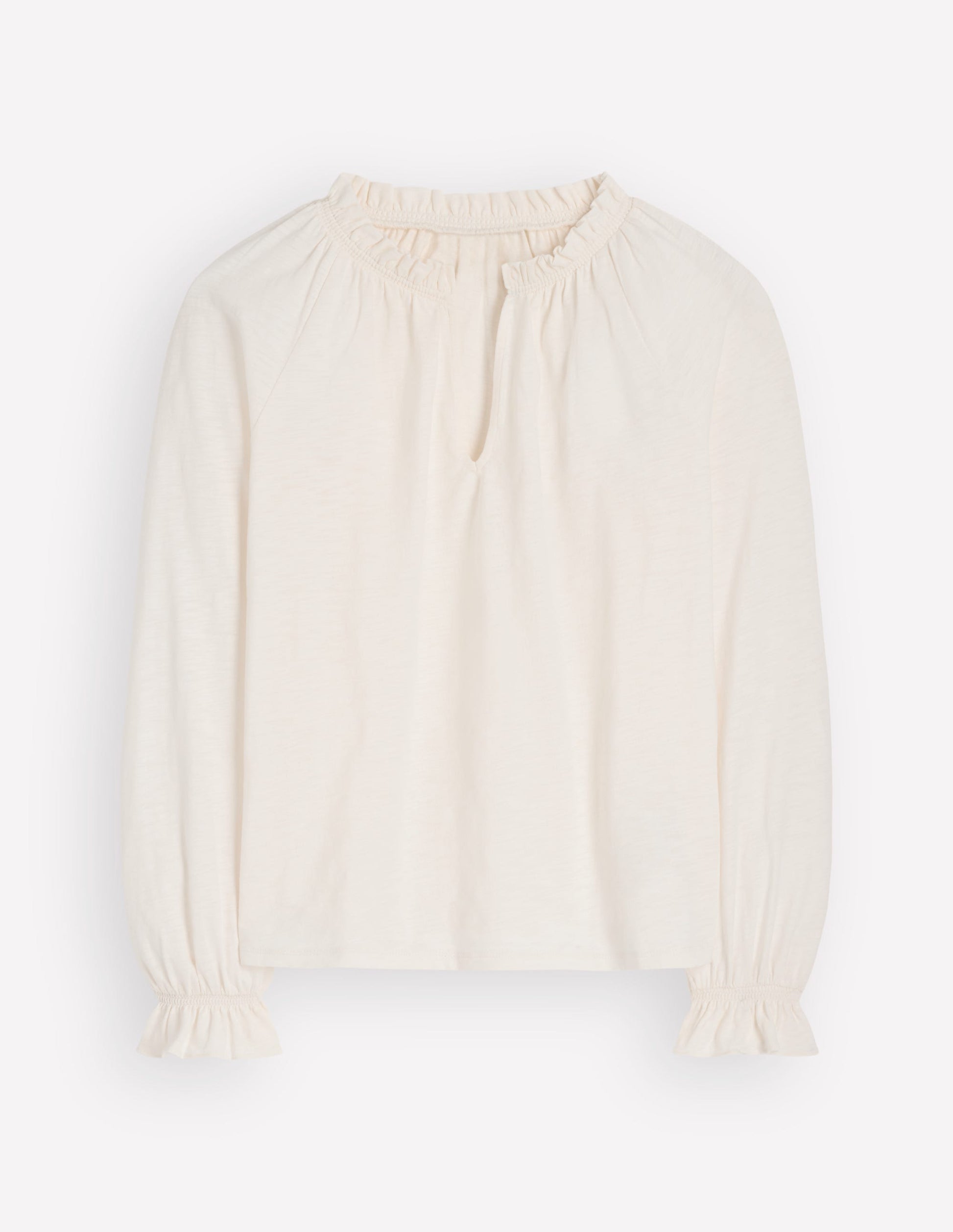 Pia Ruffle Detail Top-Ivory-6