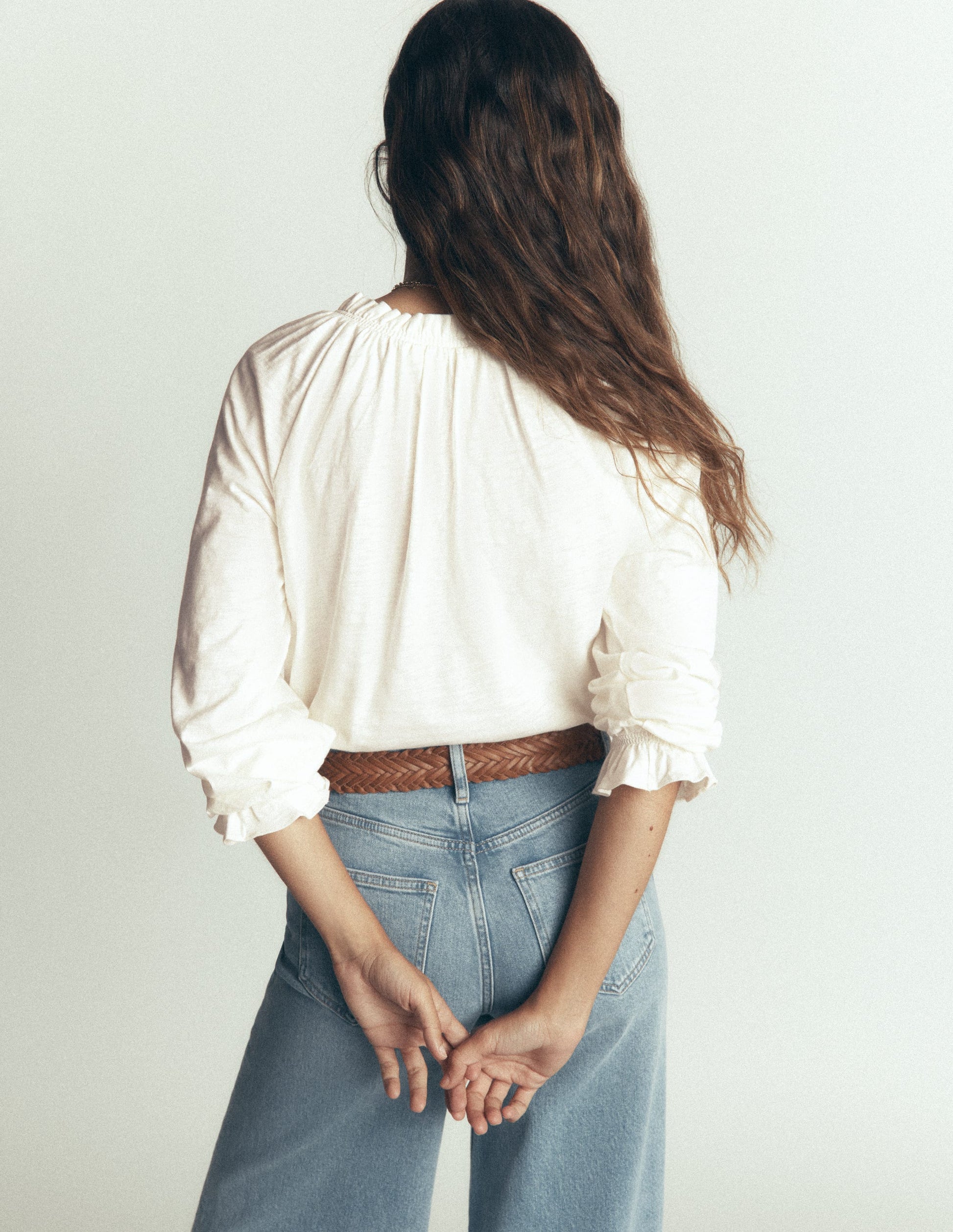 Pia Ruffle Detail Top-Ivory-3