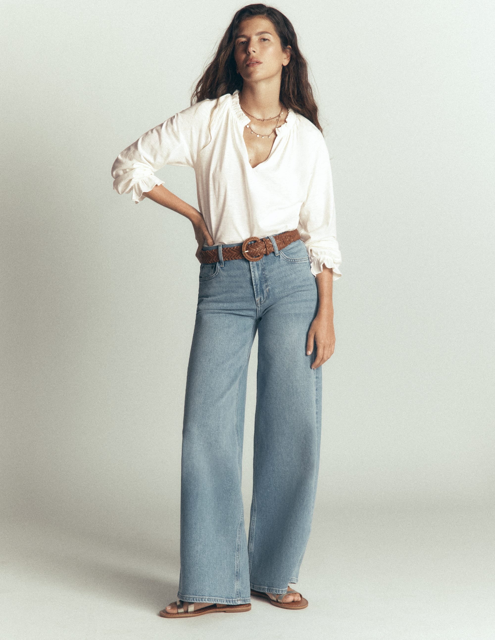 Pia Ruffle Detail Top-Ivory - Image 4