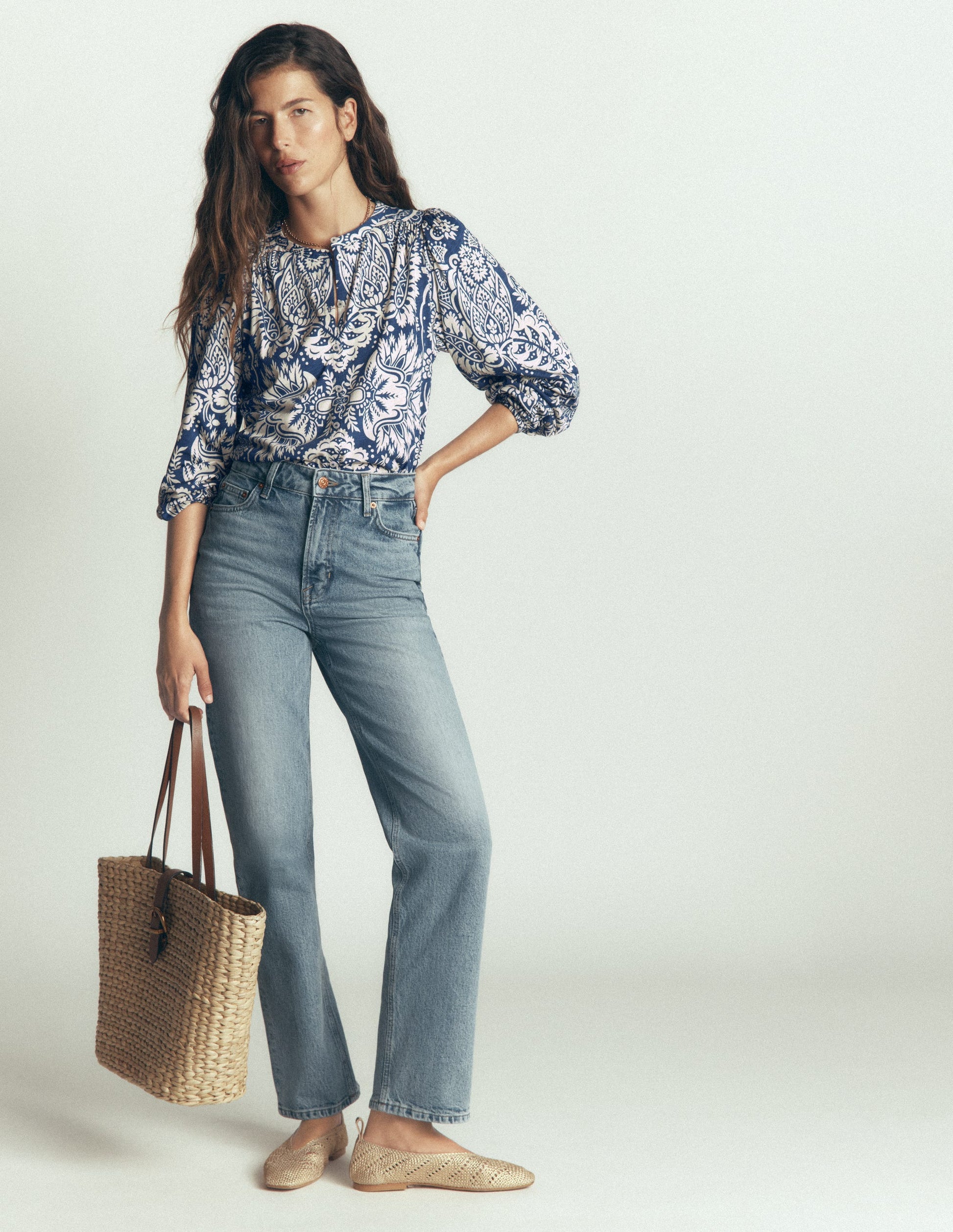 Ara Jersey Shirt-True Navy,  Arabesque Meadows-4