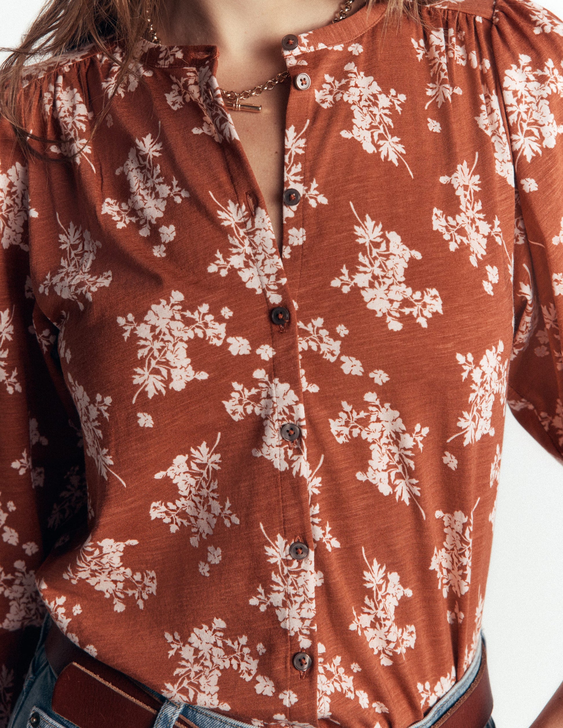 Ara Jersey Shirt-Arabian Spice, Flecked Bunch-3