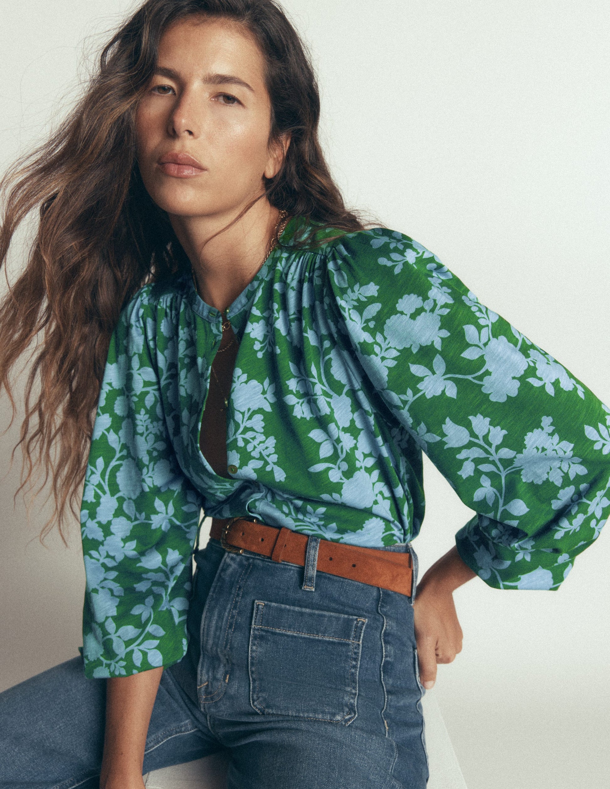 Ara Jersey Shirt-Alpine Green, Bouquet Breeze-1