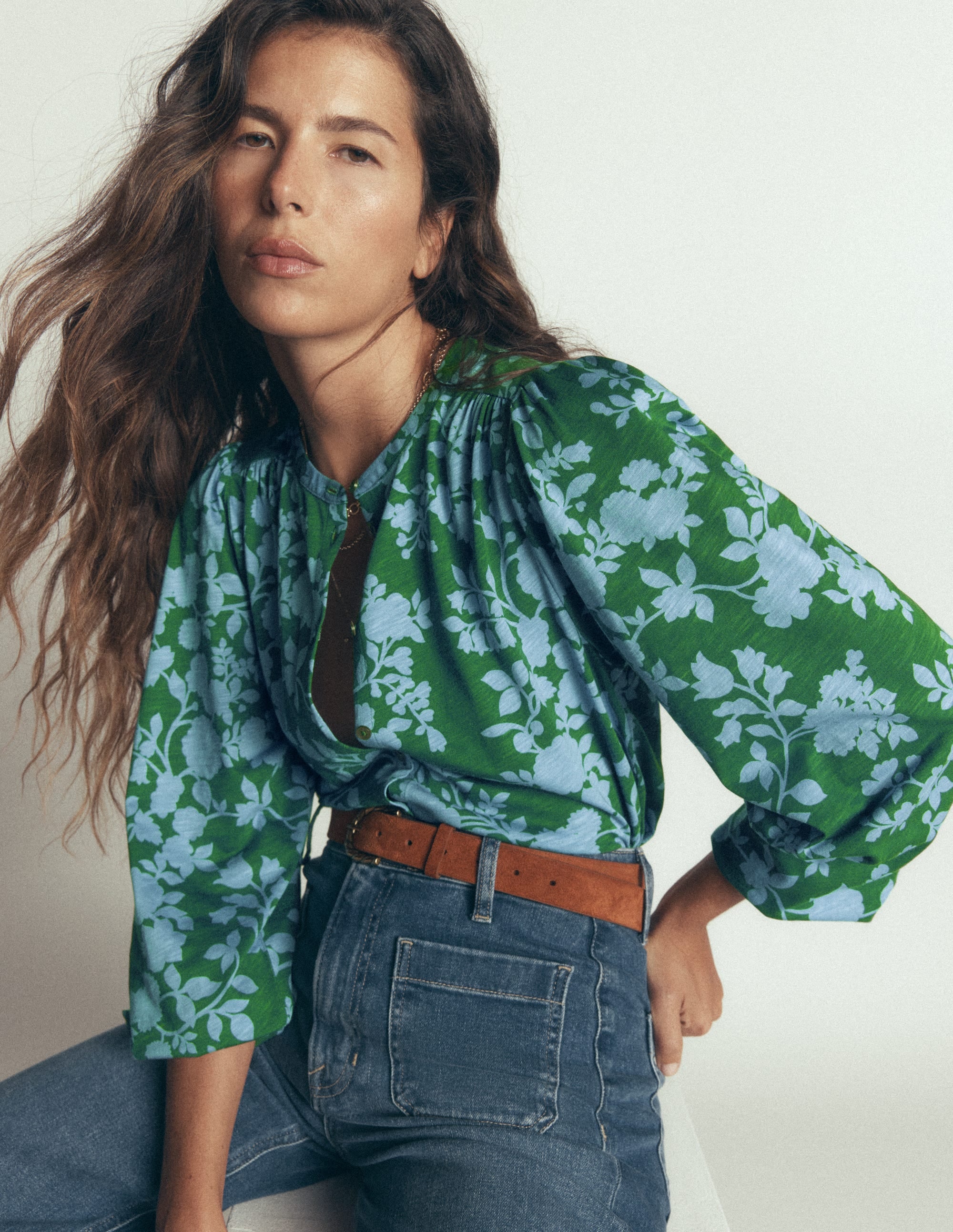 Ara Jersey Shirt-Alpine Green, Bouquet Breeze - Image 1