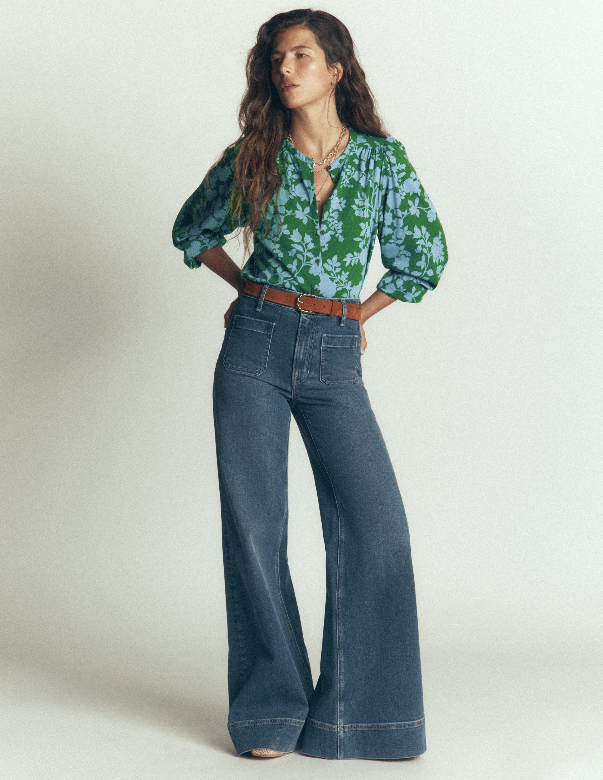 Ara Jersey Shirt-Alpine Green, Bouquet Breeze-4