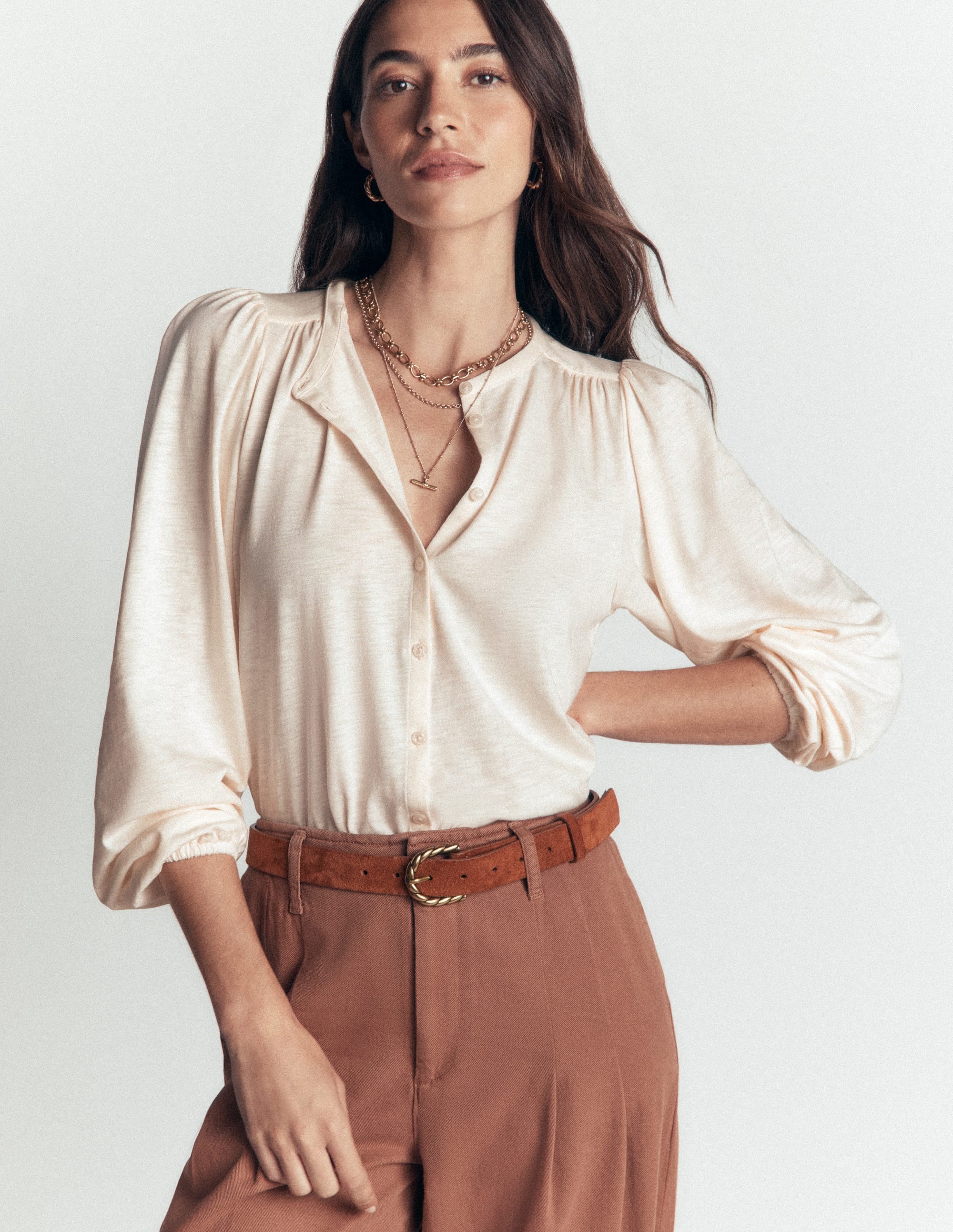 Ara Jersey Shirt-Ivory - Image 1