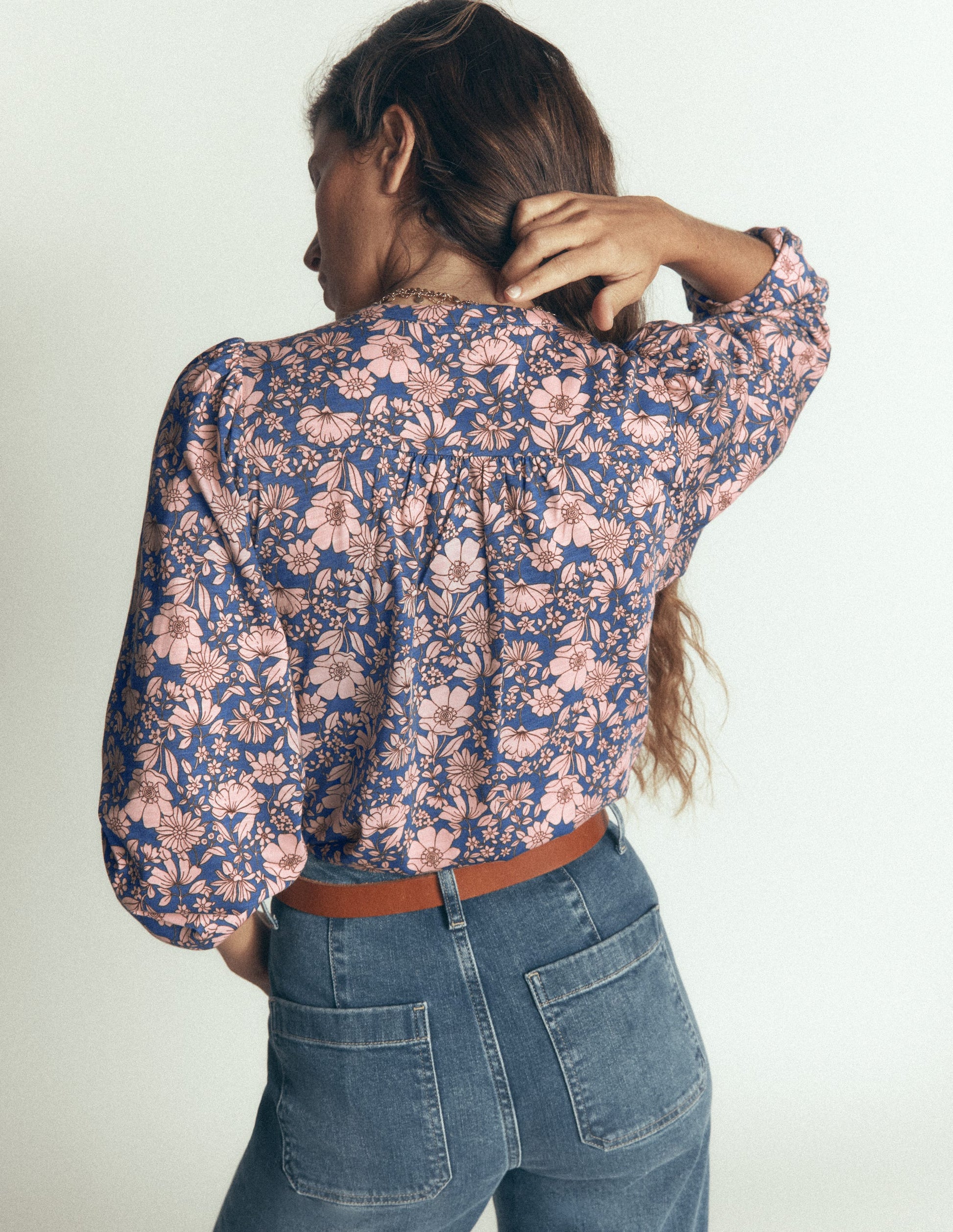 Ara Jersey Shirt-Rose Smoke, Floral Field-3