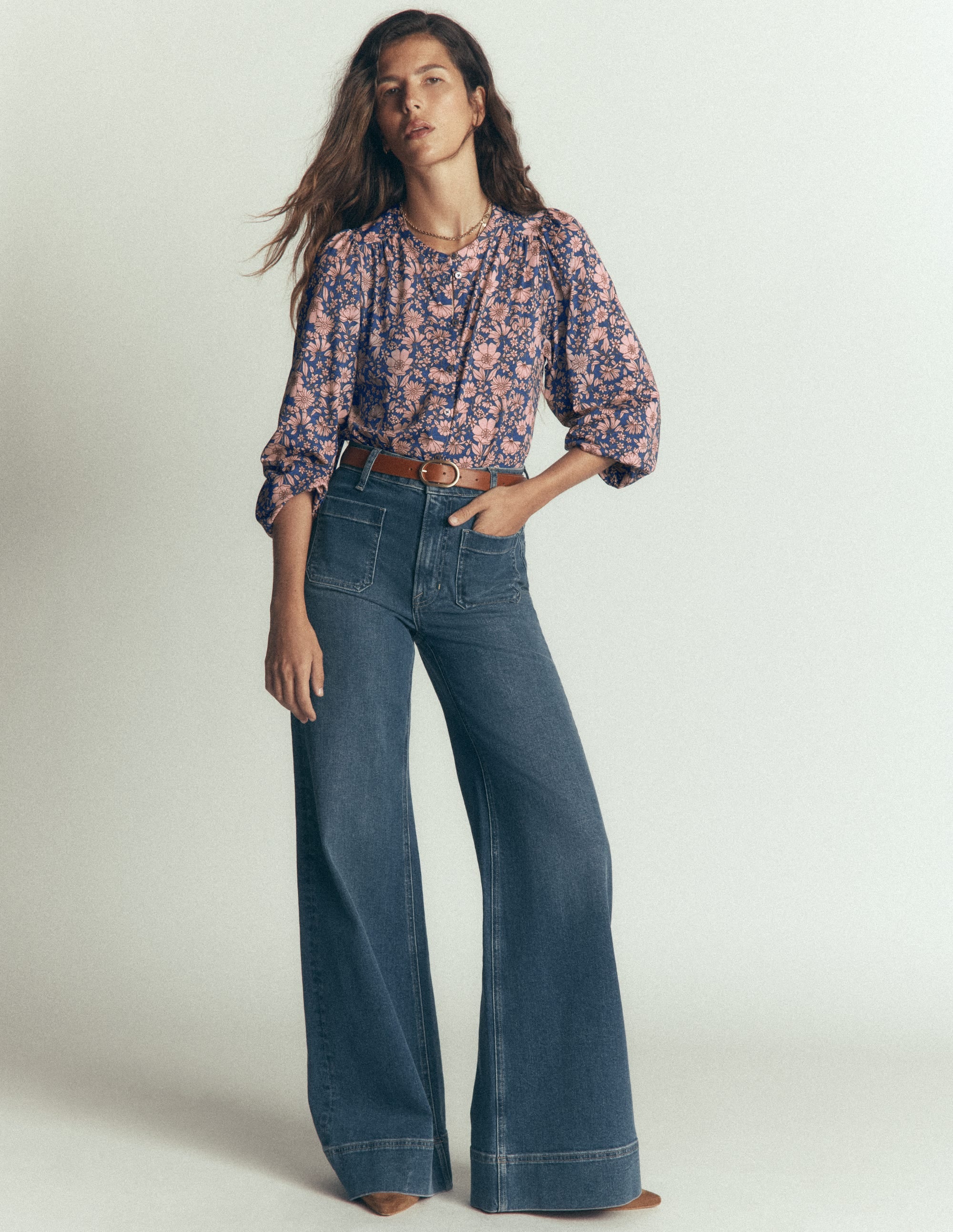 Ara Jersey Shirt-Rose Smoke, Floral Field - Image 4