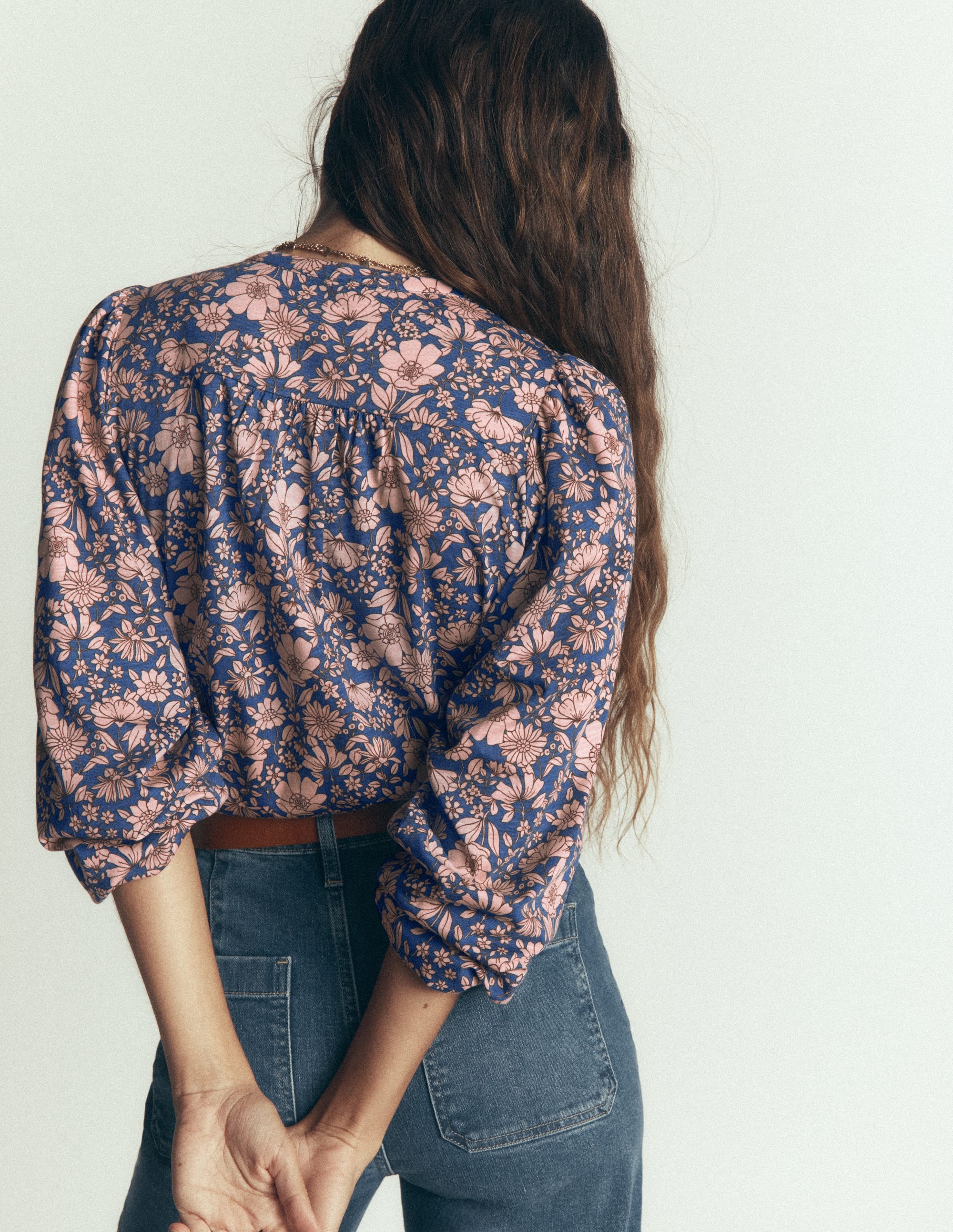Ara Jersey Shirt-Rose Smoke, Floral Field - Image 5