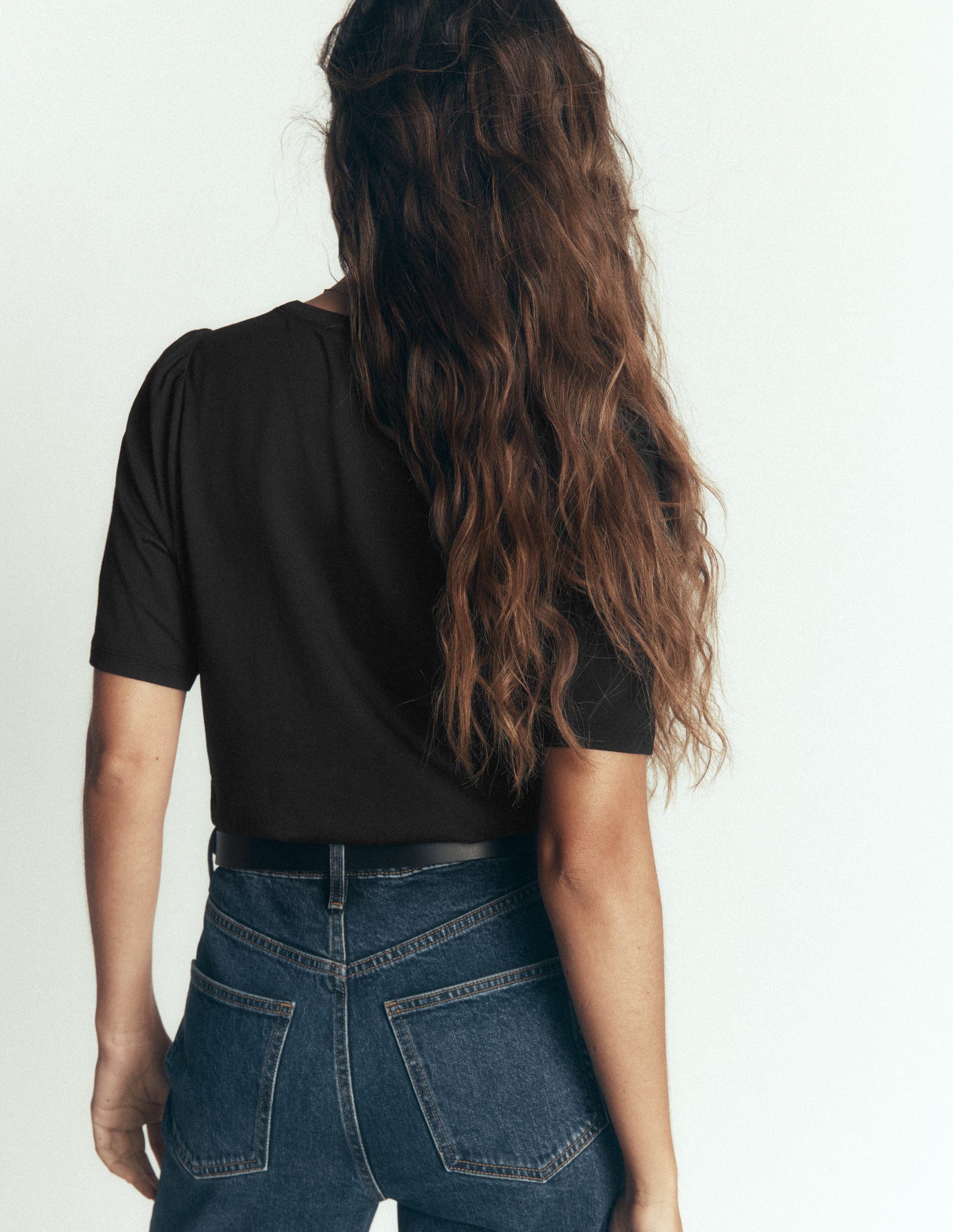 Short Puff Sleeve Top-Black-3